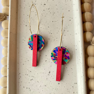 HAND PAINTED HOOP EARRINGS