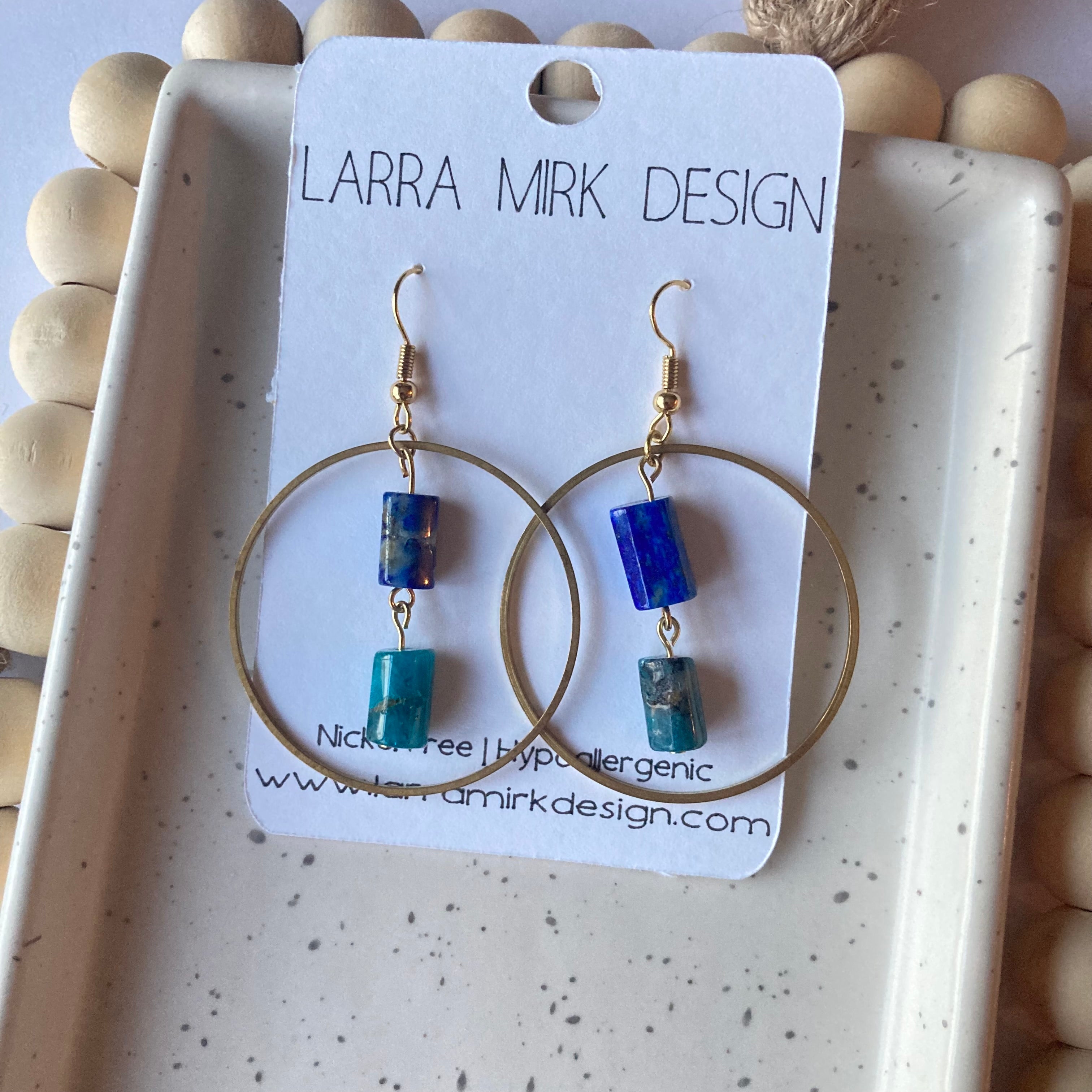 Lapis & Blue Apatite Earrings