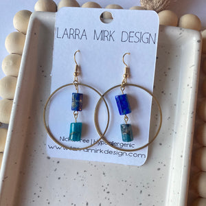 Lapis & Blue Apatite Earrings