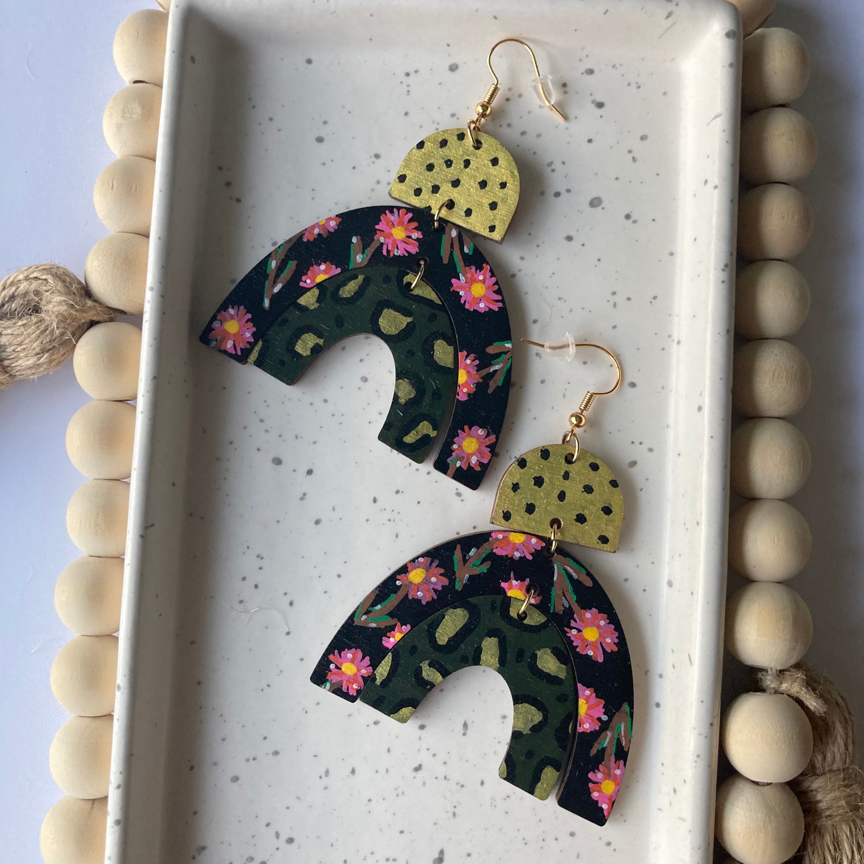RAINA | Leopard Flower Child Earrings