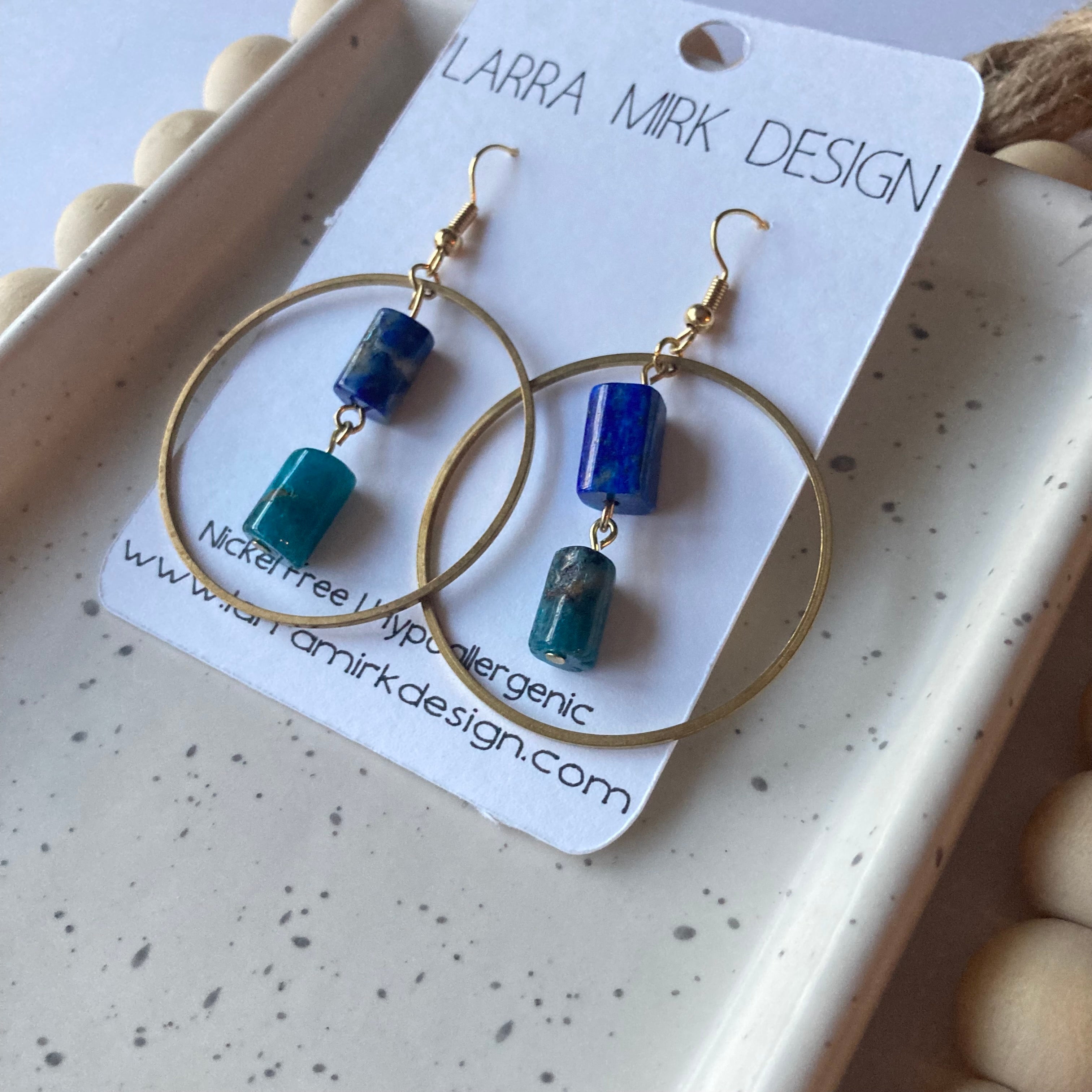 Lapis & Blue Apatite Earrings