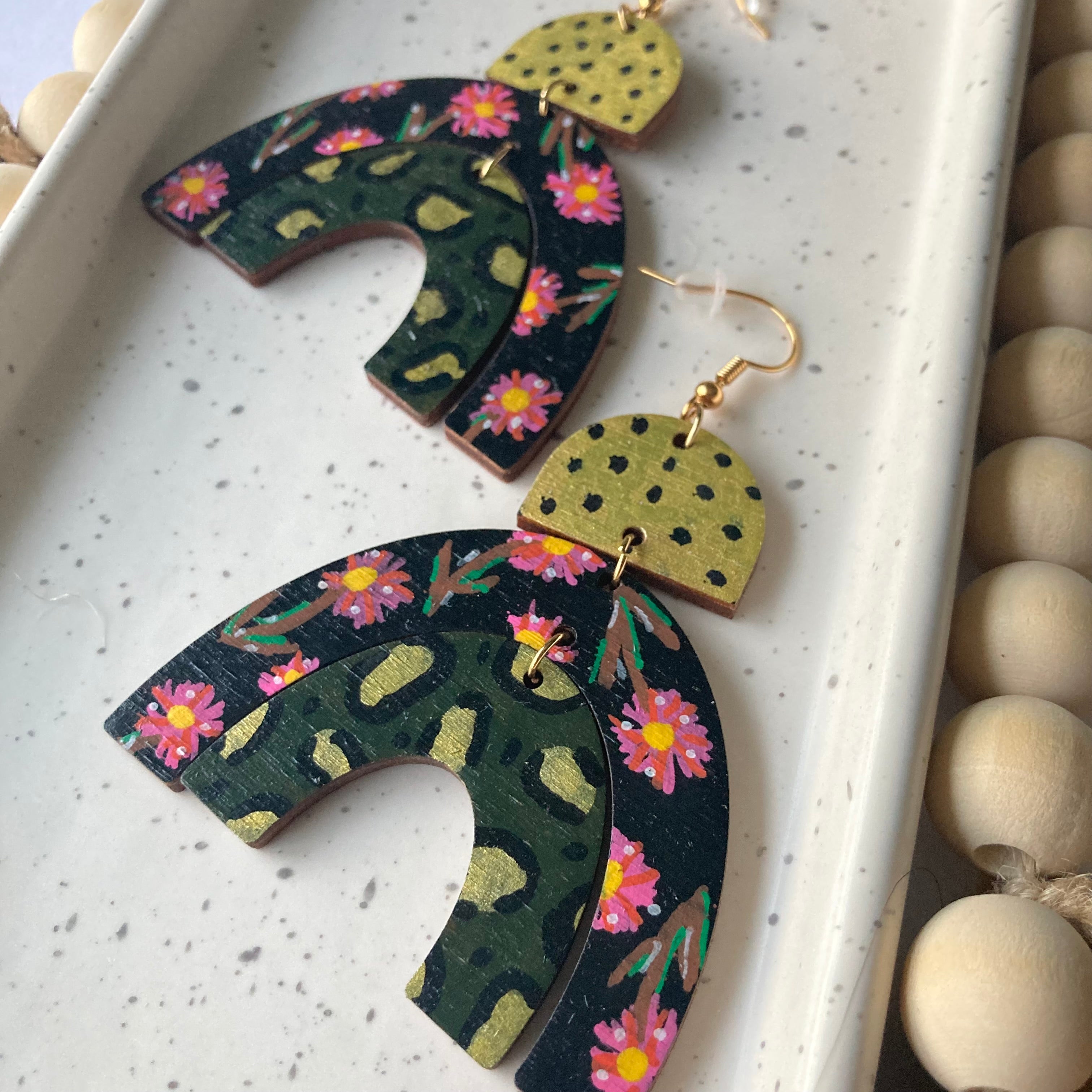 RAINA | Leopard Flower Child Earrings