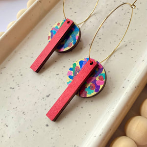 HAND PAINTED HOOP EARRINGS
