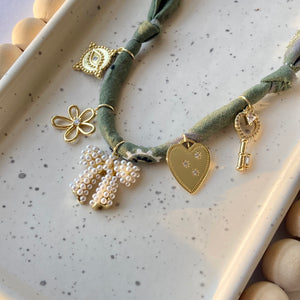 BANDANA CHARM NECKLACE | 5 CHARMS | GOLD FILLED