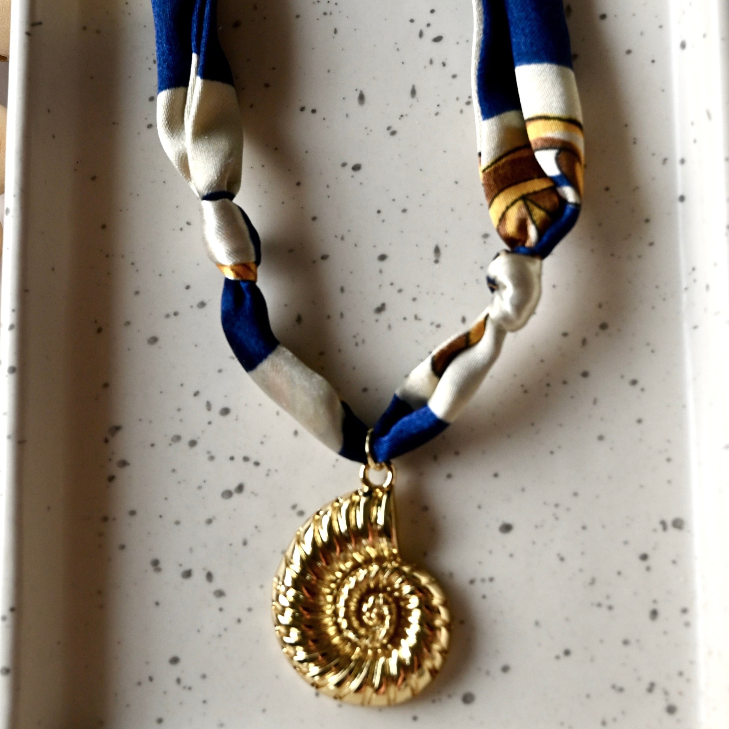 Scarf Charm Necklace | Large Charm | Gold Filled