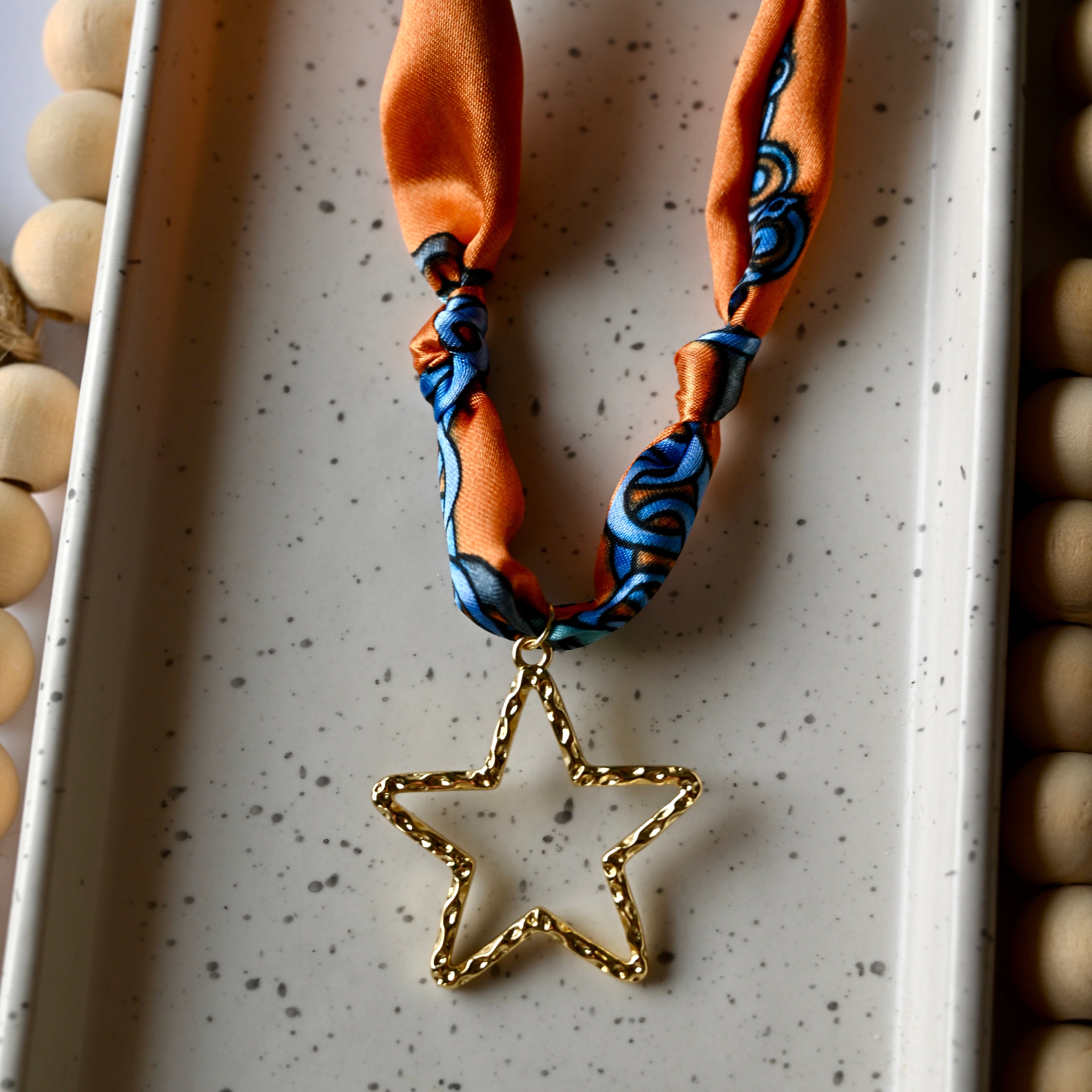 Scarf Necklace | Large Charm | Gold Filled