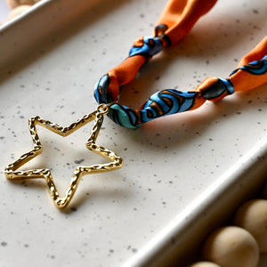 Scarf Necklace | Large Charm | Gold Filled