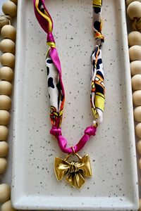 Scarf Charm Necklace | Large Charm | 12K Antique Gold