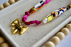 Scarf Charm Necklace | Large Charm | 12K Antique Gold