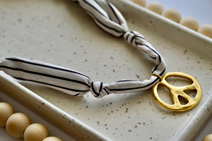 Scarf Charm Necklace | Large Charm | 12K Antique Gold