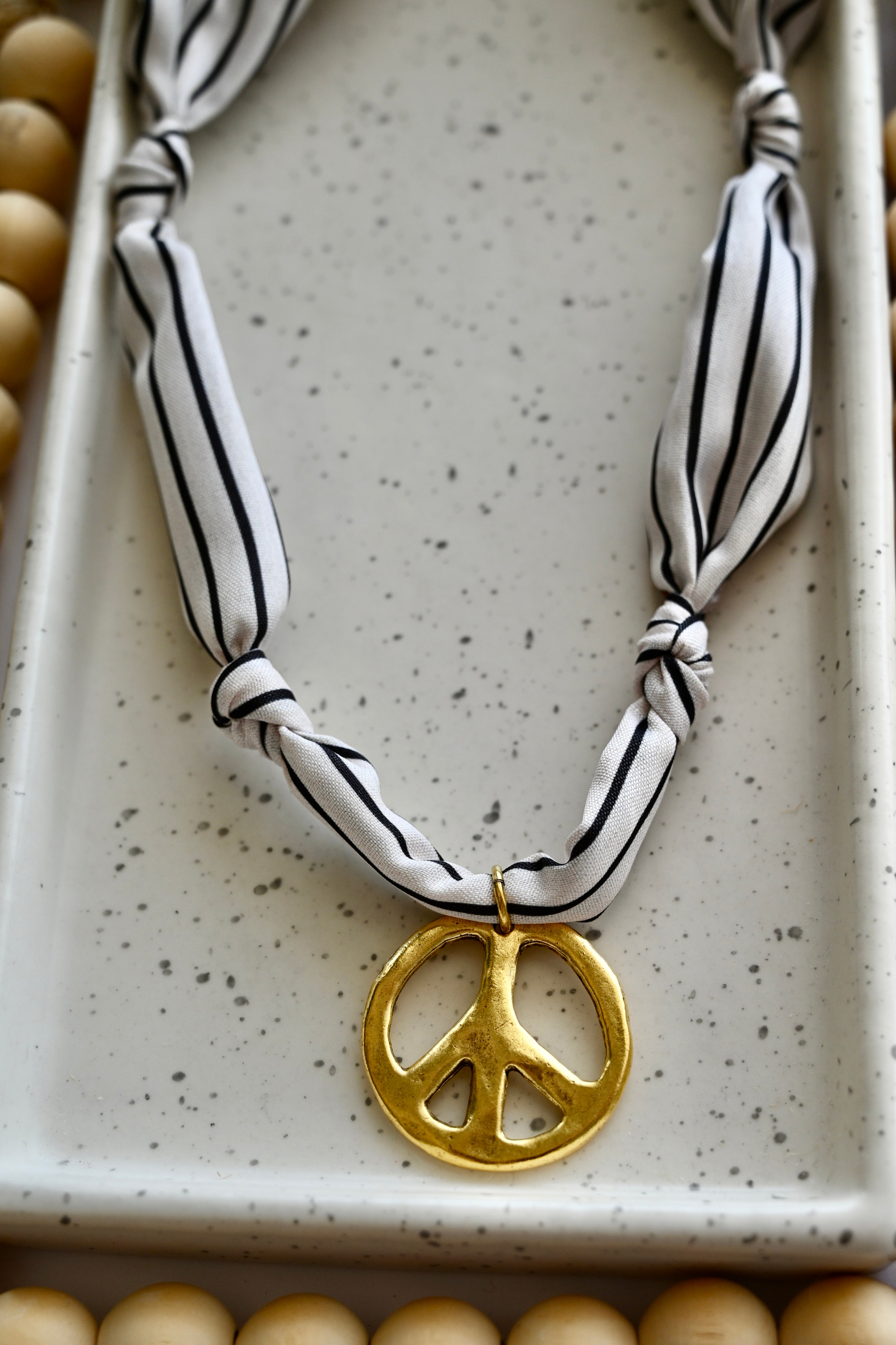 Scarf Charm Necklace | Large Charm | 12K Antique Gold