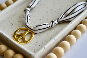 Scarf Charm Necklace | Large Charm | 12K Antique Gold