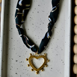 Scarf Charm Necklace | Large Charm | 12K Antique Gold