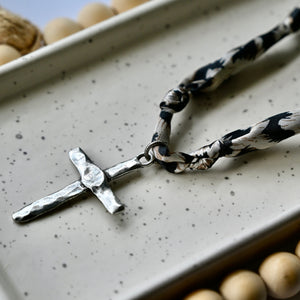 Scarf Charm Necklace | Large Charm | Antique Pewter
