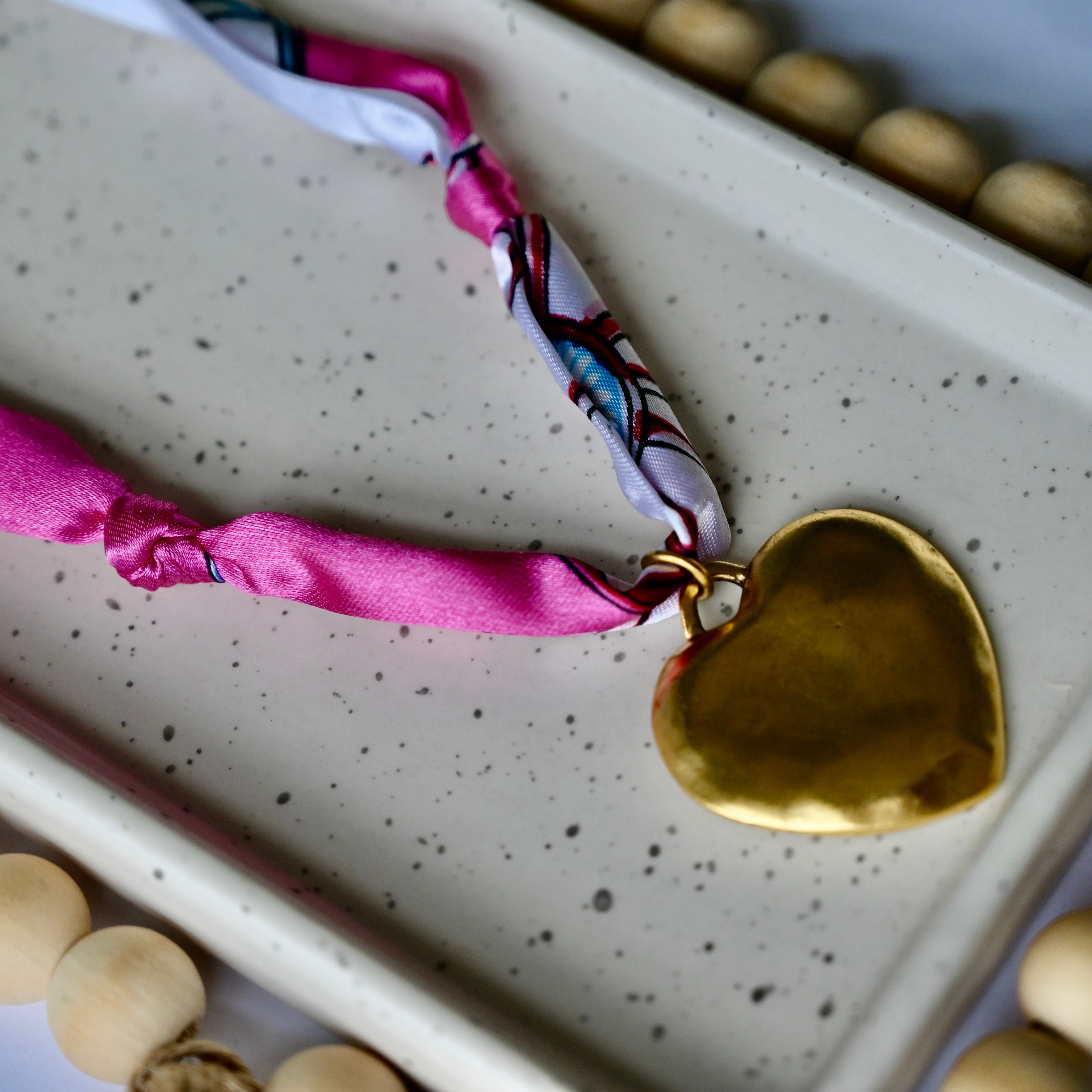 Scarf Charm Necklace | Large Charm | 12K Antique Gold
