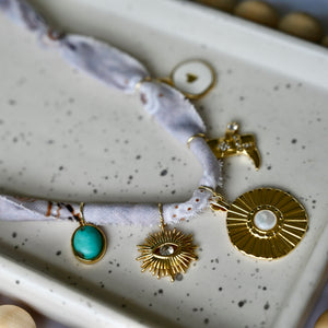 BANDANA CHARM NECKLACE | 5 Charms | Gold Filled