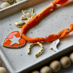 BANDANA CHARM NECKLACE | 5 Charms | Gold Filled