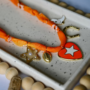 BANDANA CHARM NECKLACE | 5 Charms | Gold Filled