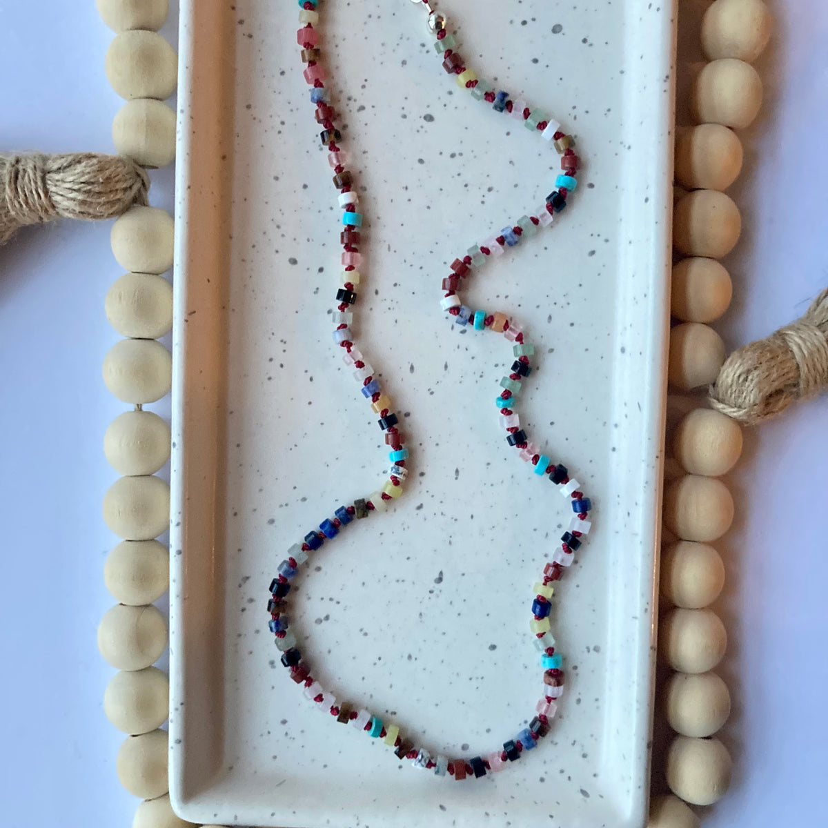 HAND KNOTTED 6mm Mixed Gemstone Necklace – Larra Mirk Design