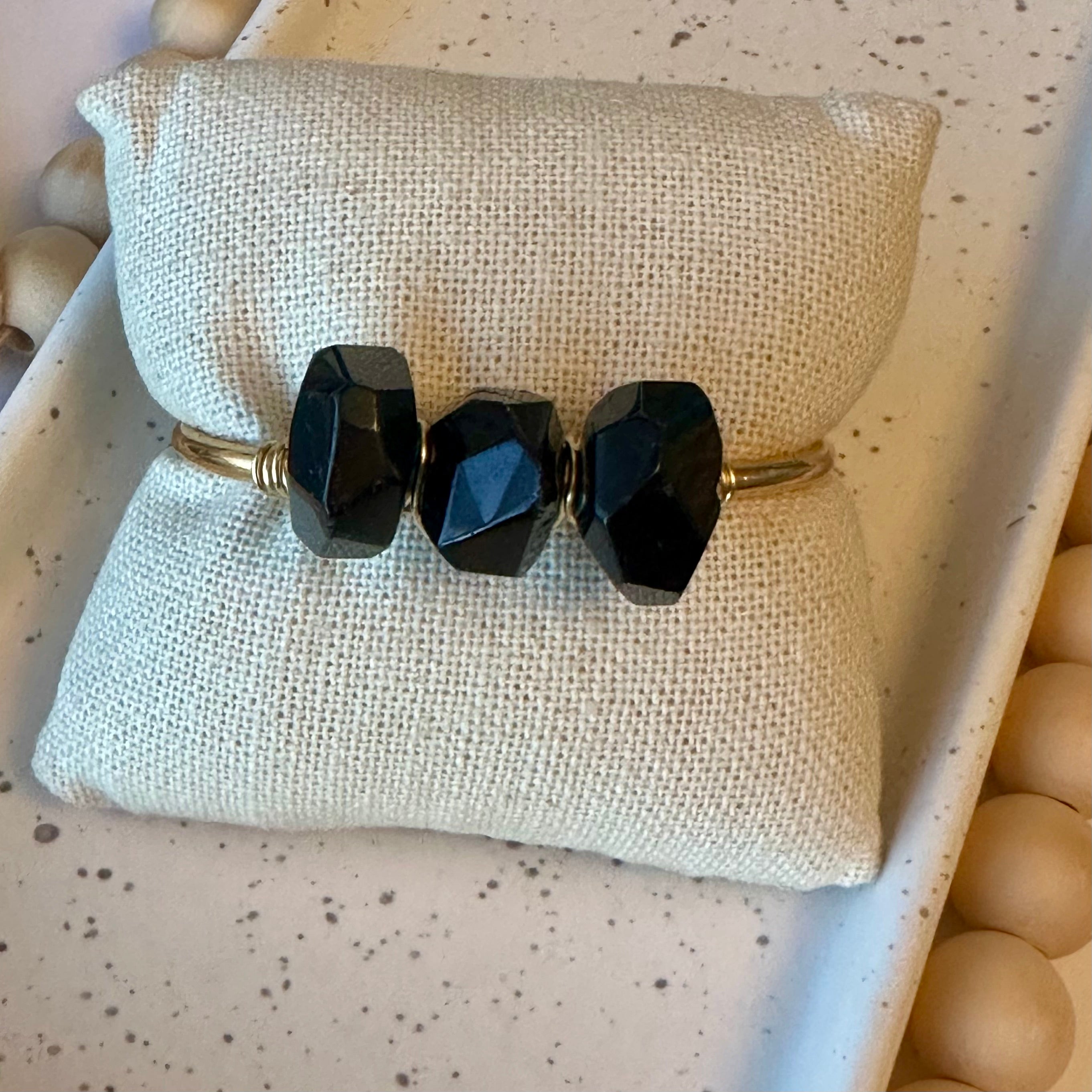 TRIO GEMSTONE CUFF | BLACK TOURMALINE