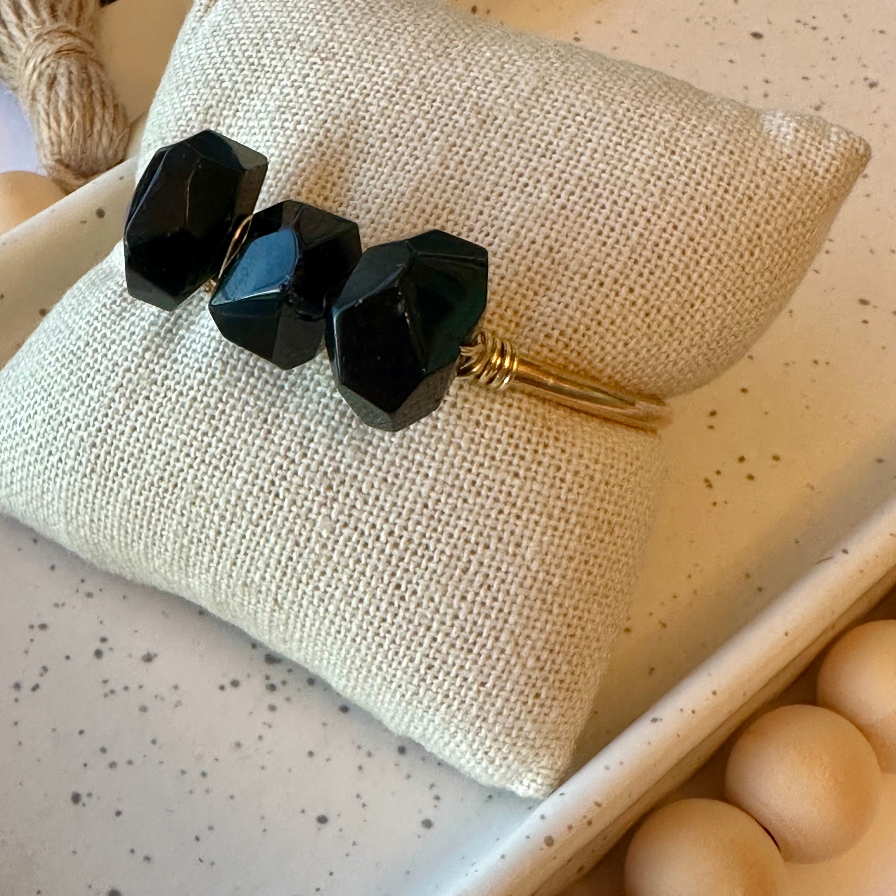 TRIO GEMSTONE CUFF | BLACK TOURMALINE
