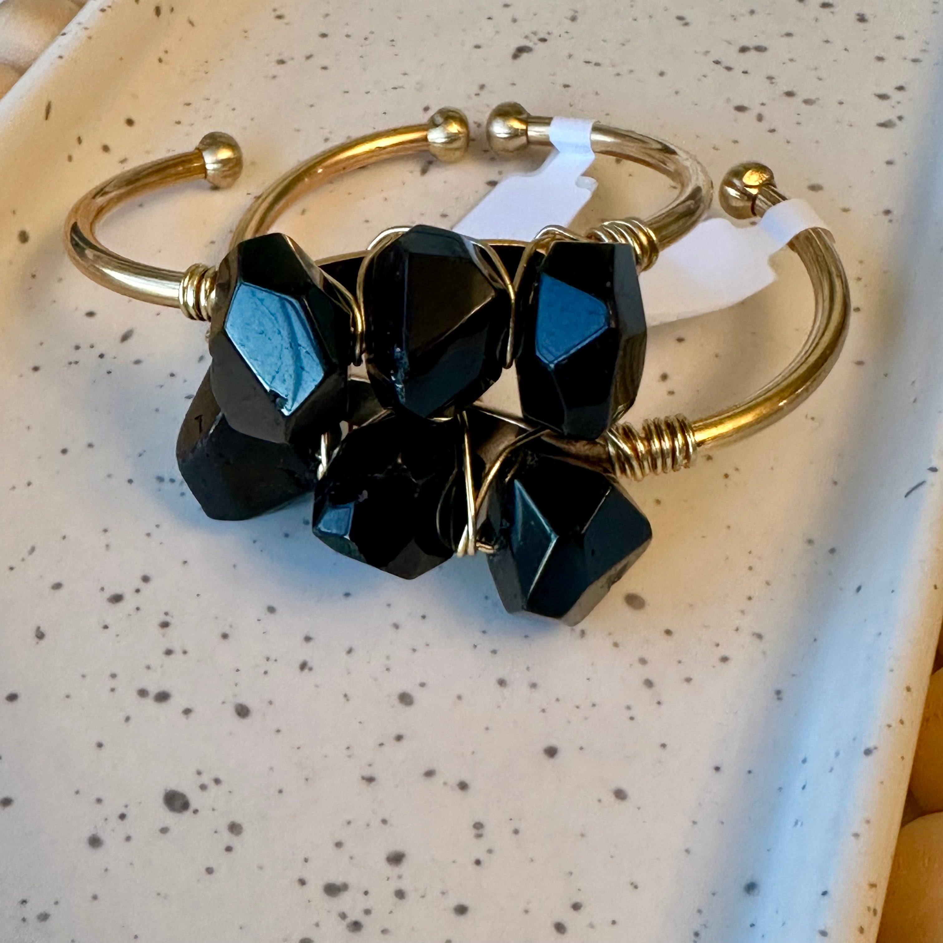 TRIO GEMSTONE CUFF | BLACK TOURMALINE