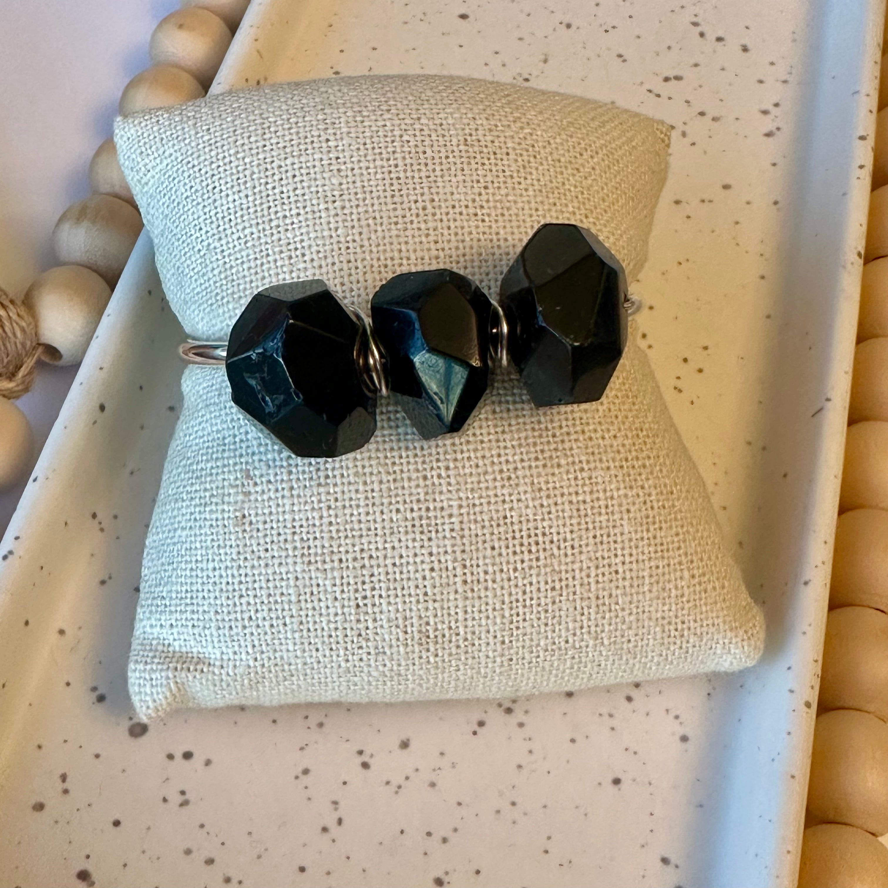 TRIO GEMSTONE CUFF | BLACK TOURMALINE