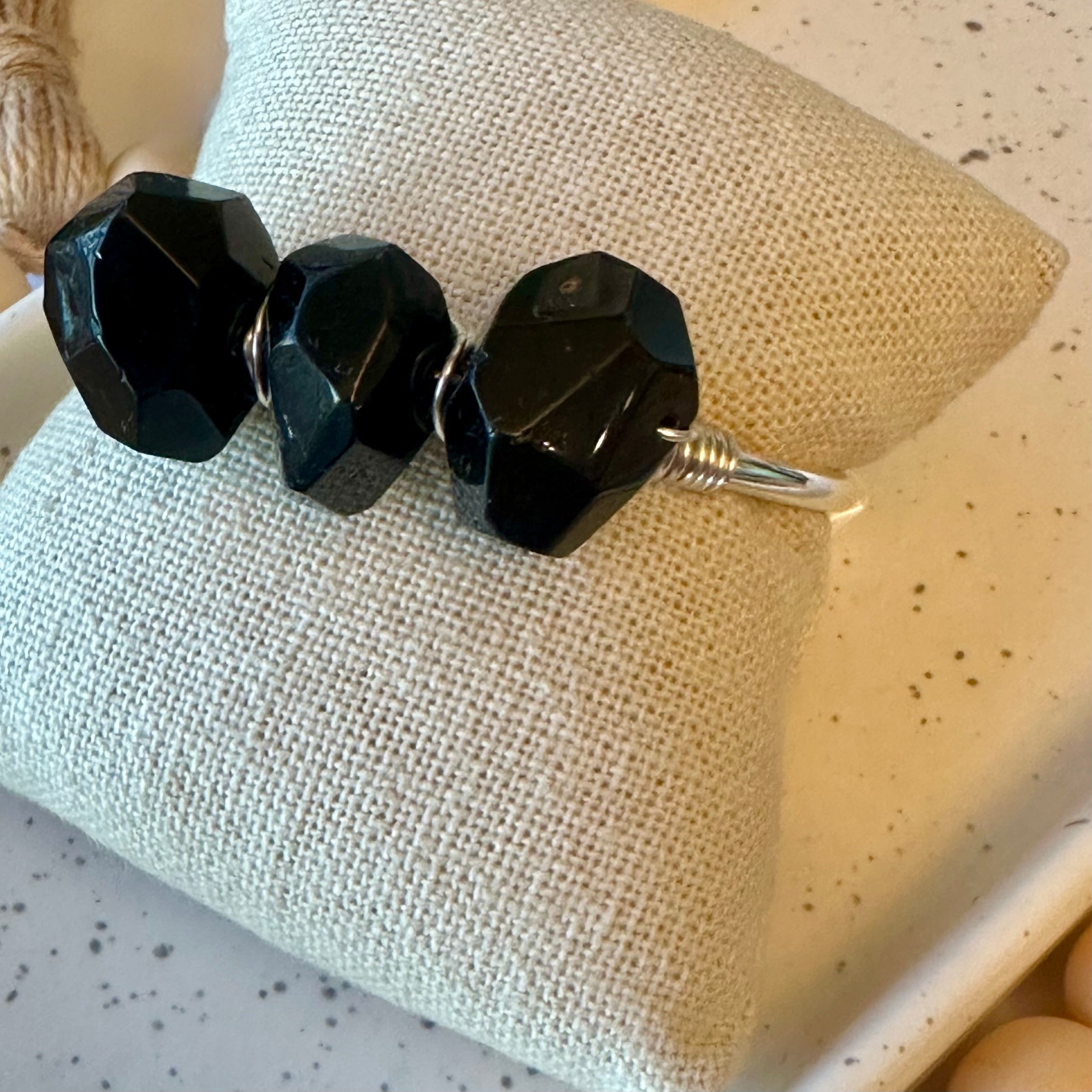 TRIO GEMSTONE CUFF | BLACK TOURMALINE