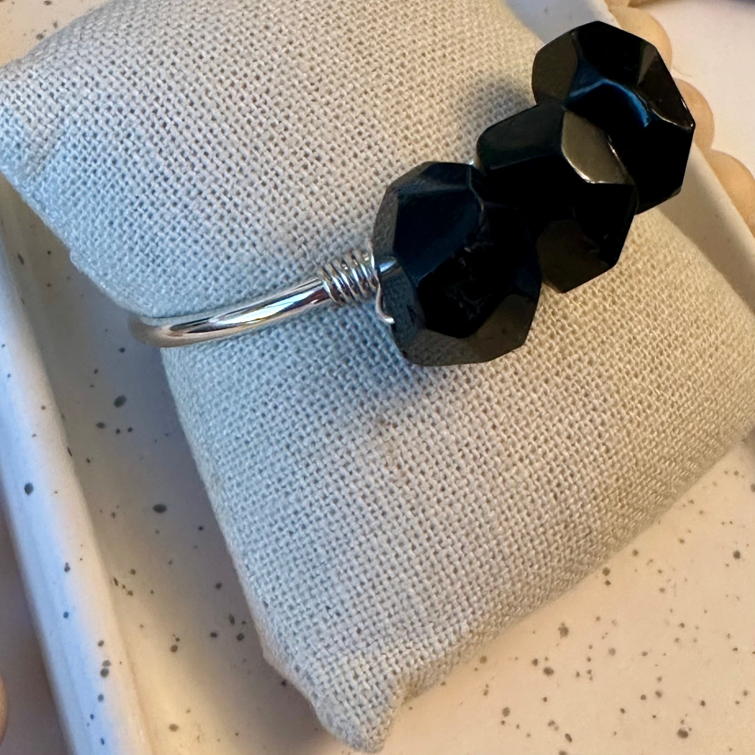 TRIO GEMSTONE CUFF | BLACK TOURMALINE