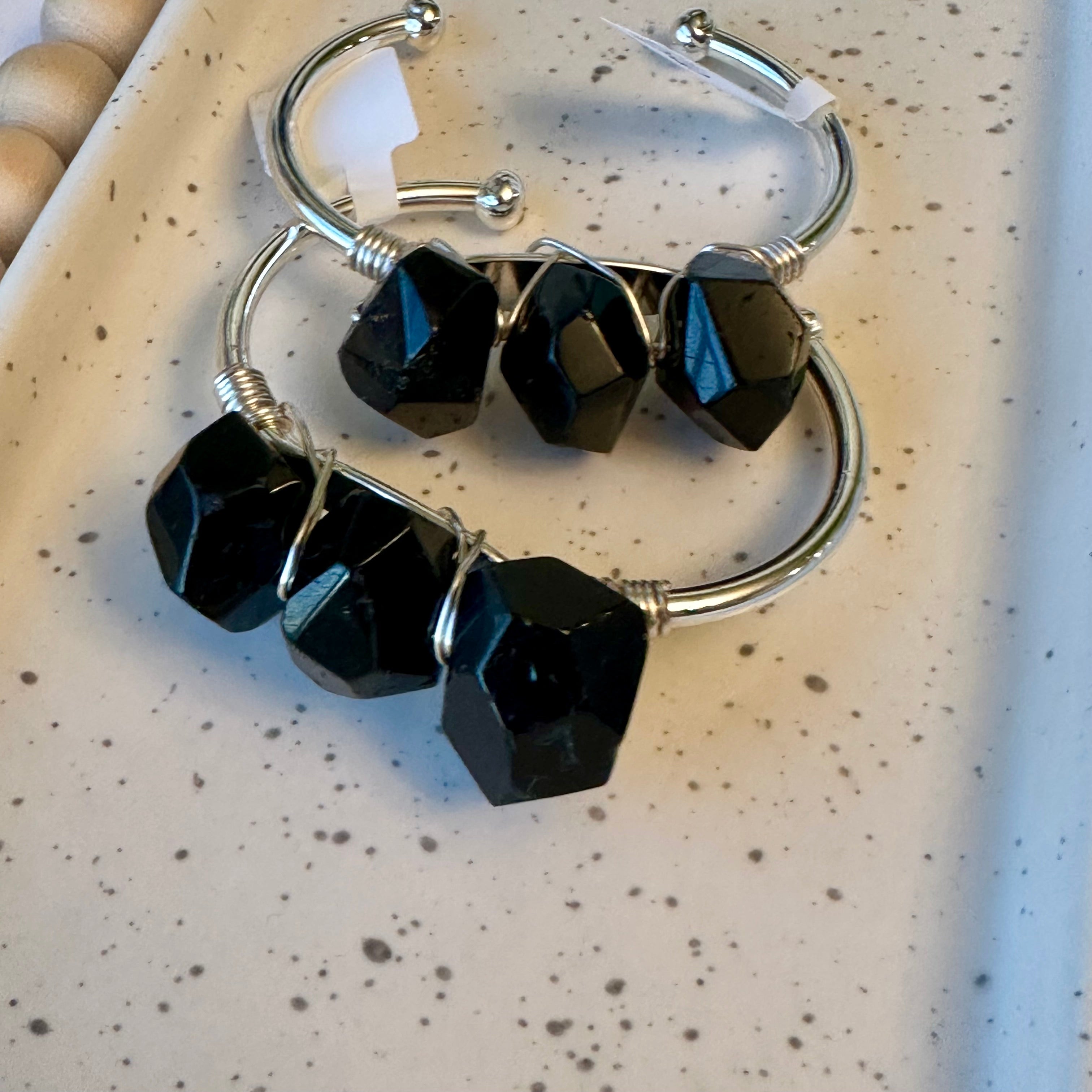 TRIO GEMSTONE CUFF | BLACK TOURMALINE