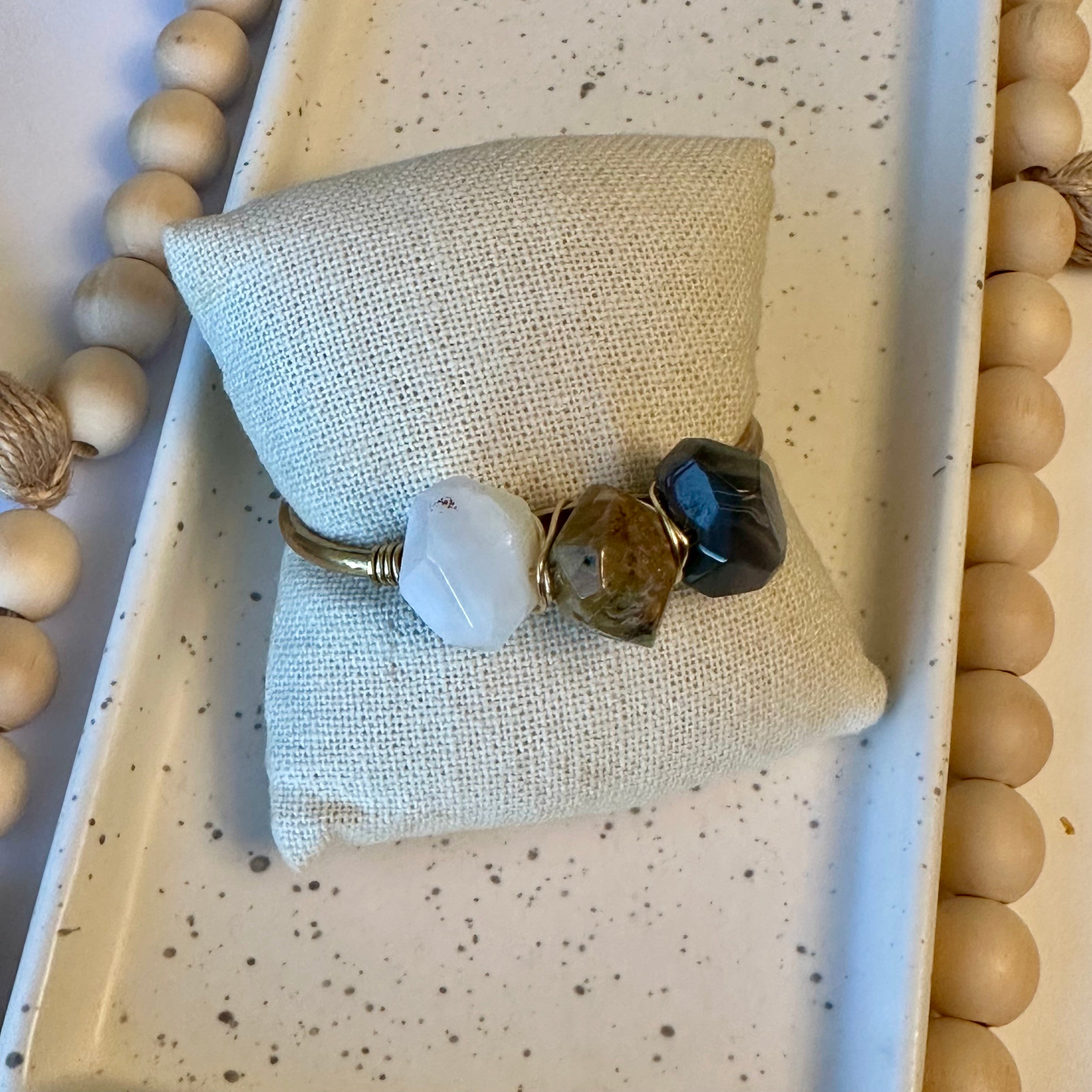 TRIO GEMSTONE CUFF | BOTSWANA AGATE