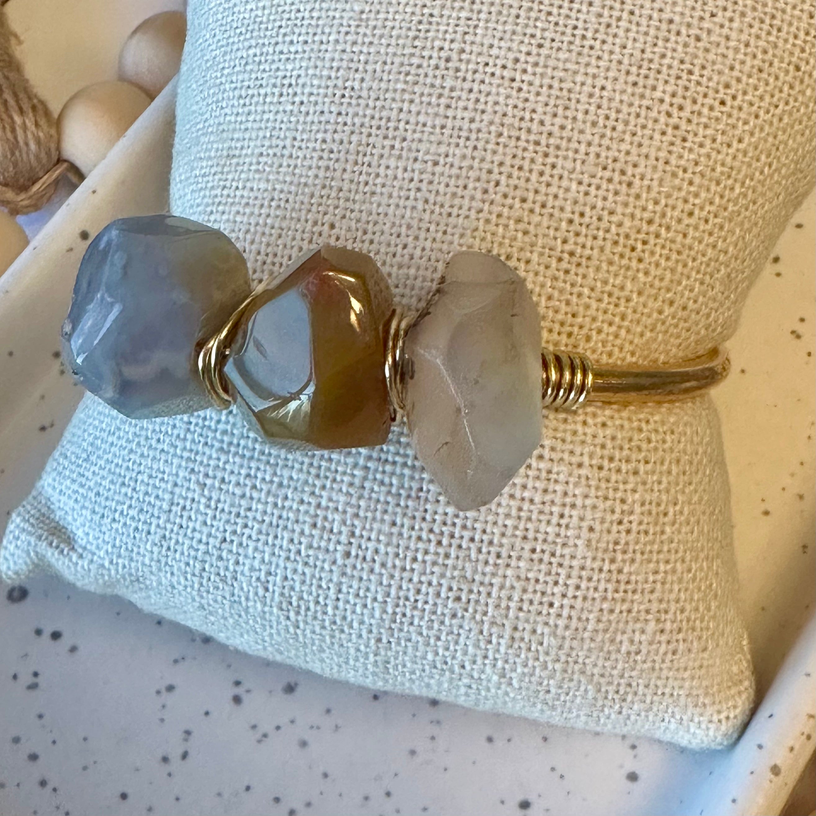 TRIO GEMSTONE CUFF | BOTSWANA AGATE