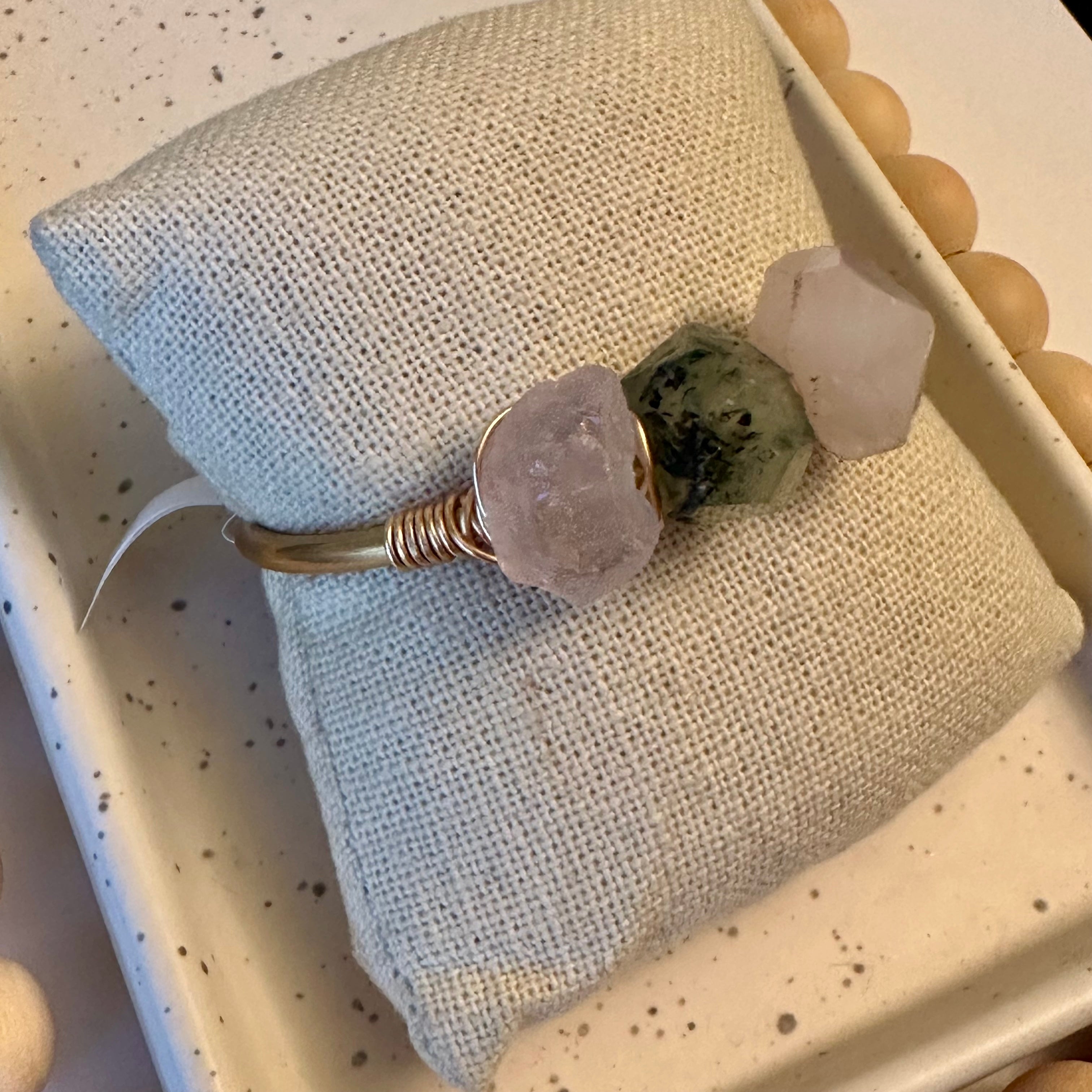 TRIO GEMSTONE CUFF | ROSE QUARTZ & AGATE