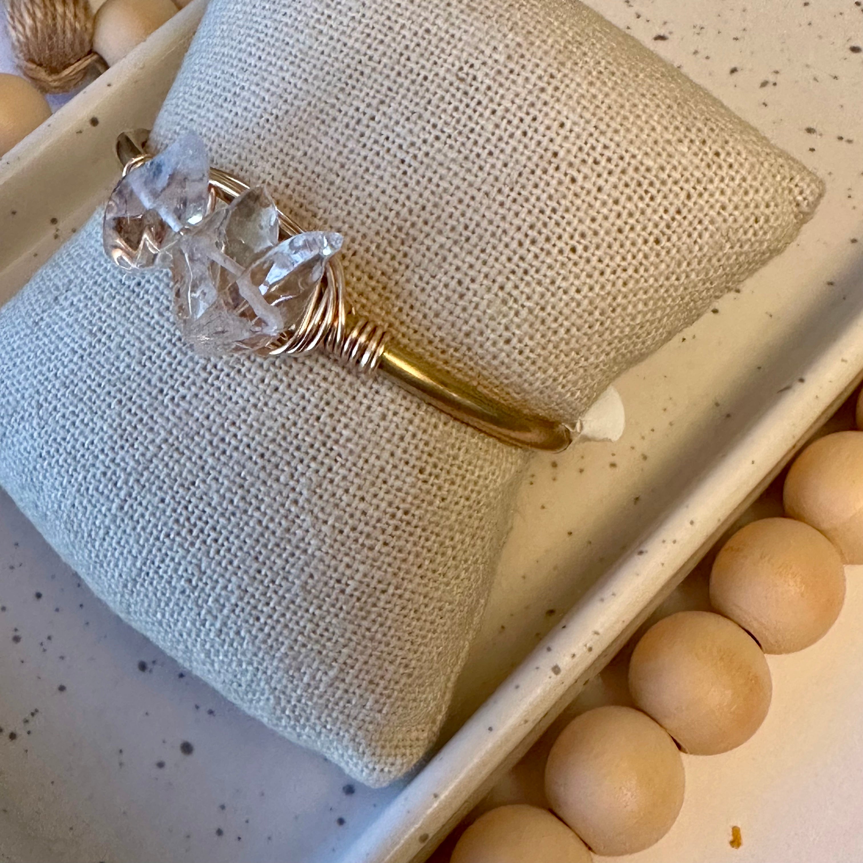 TRIO GEMSTONE CUFF | CRYSTAL QUARTZ