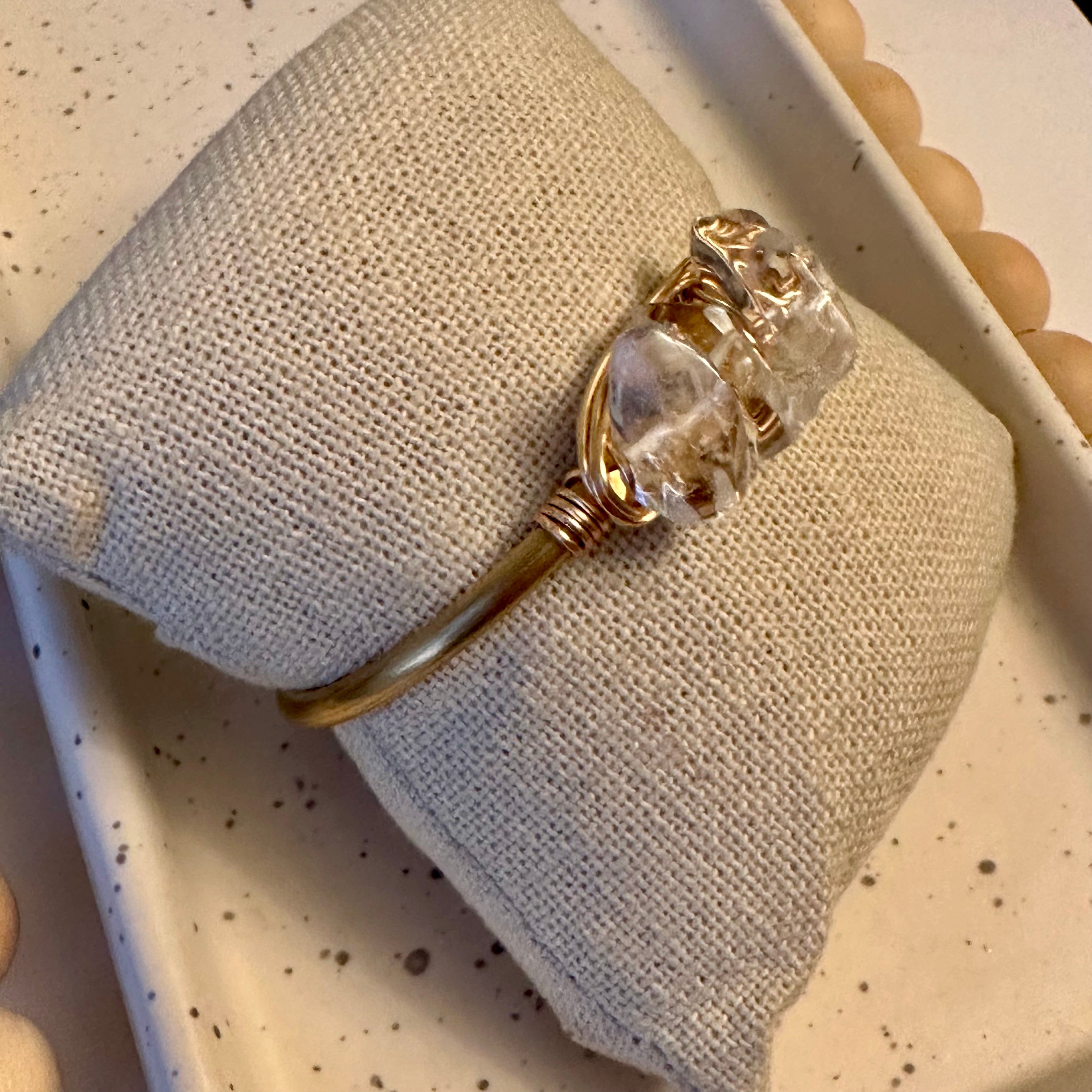 TRIO GEMSTONE CUFF | CRYSTAL QUARTZ