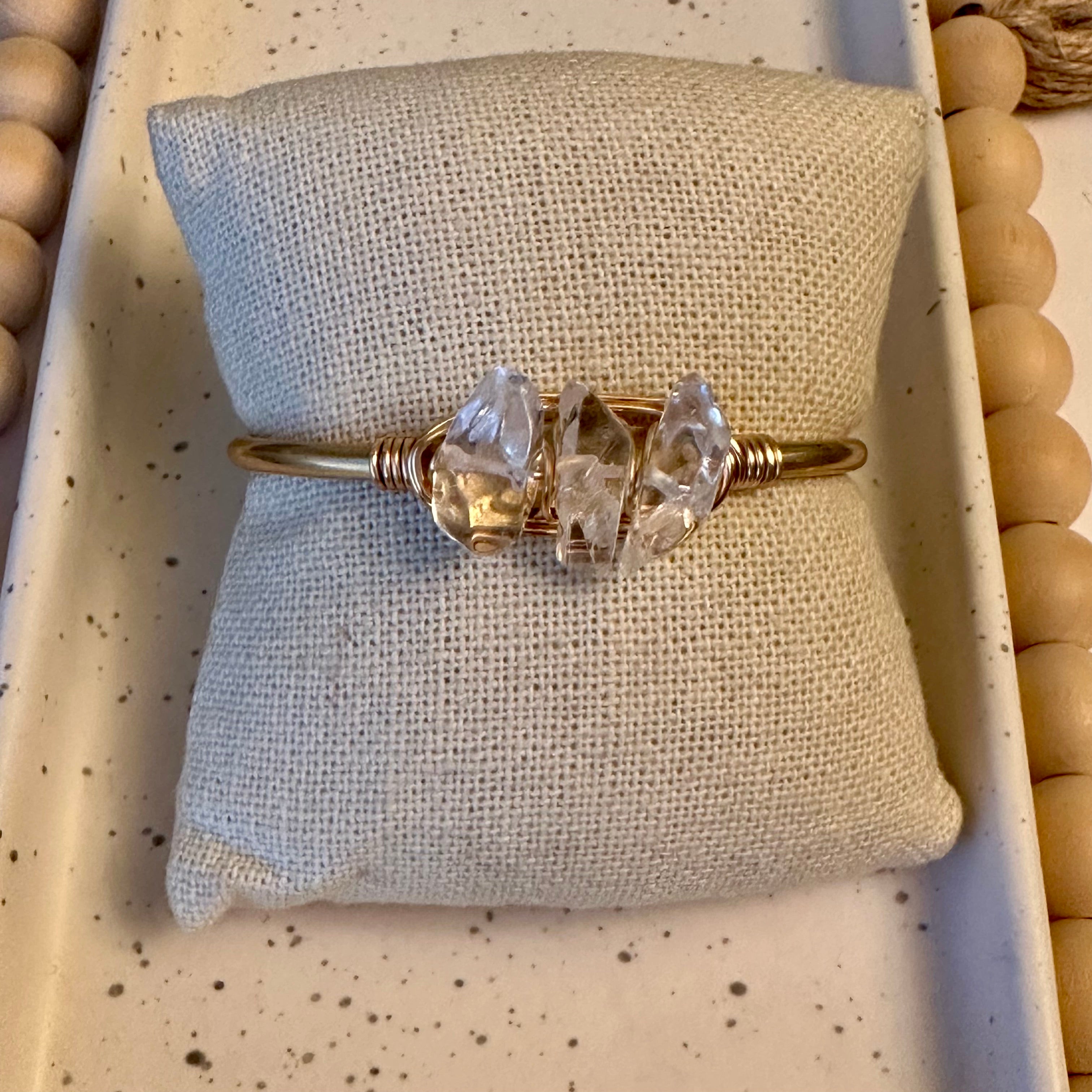 TRIO GEMSTONE CUFF | CRYSTAL QUARTZ