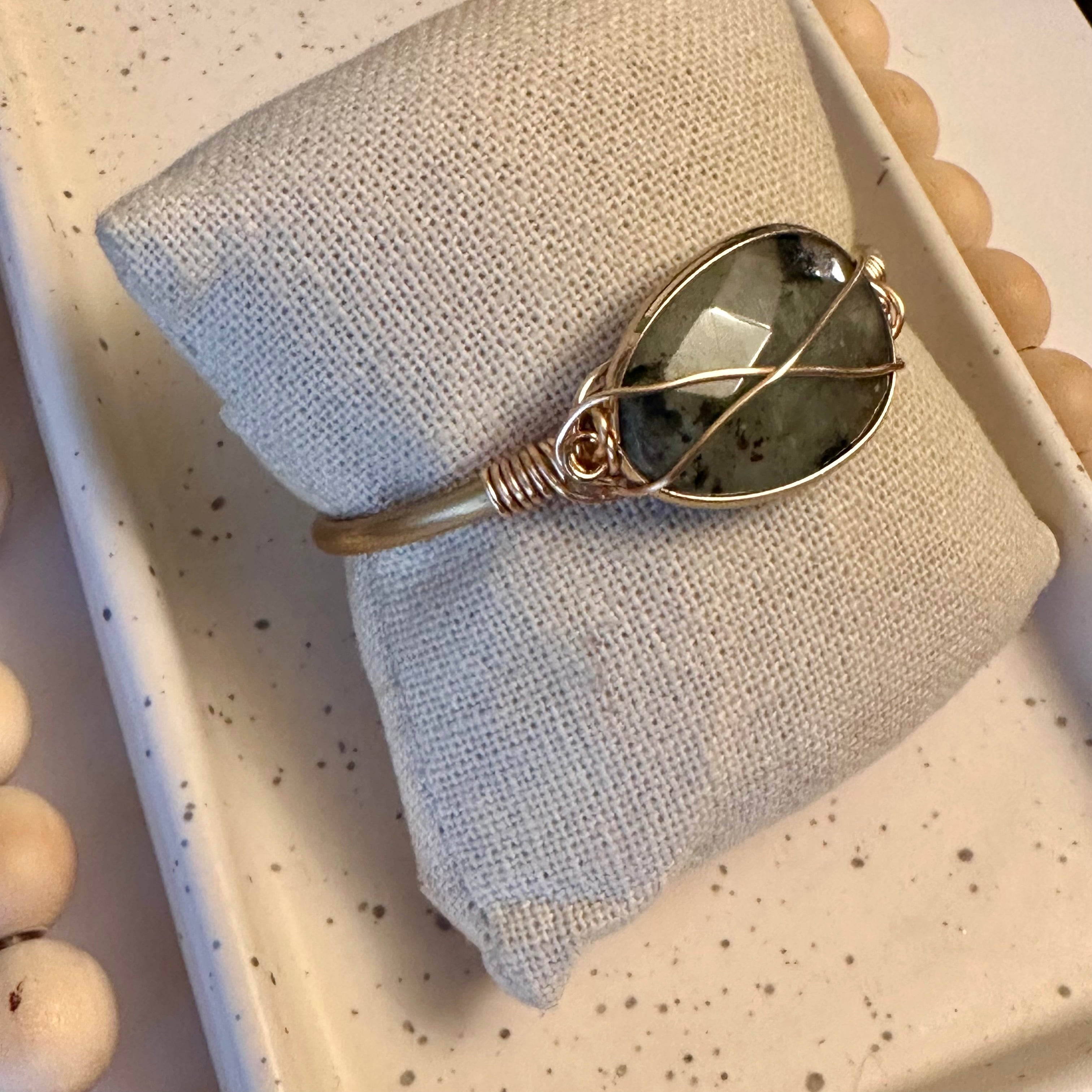 GEMSTONE CUFF | LABRADORITE BEZEL