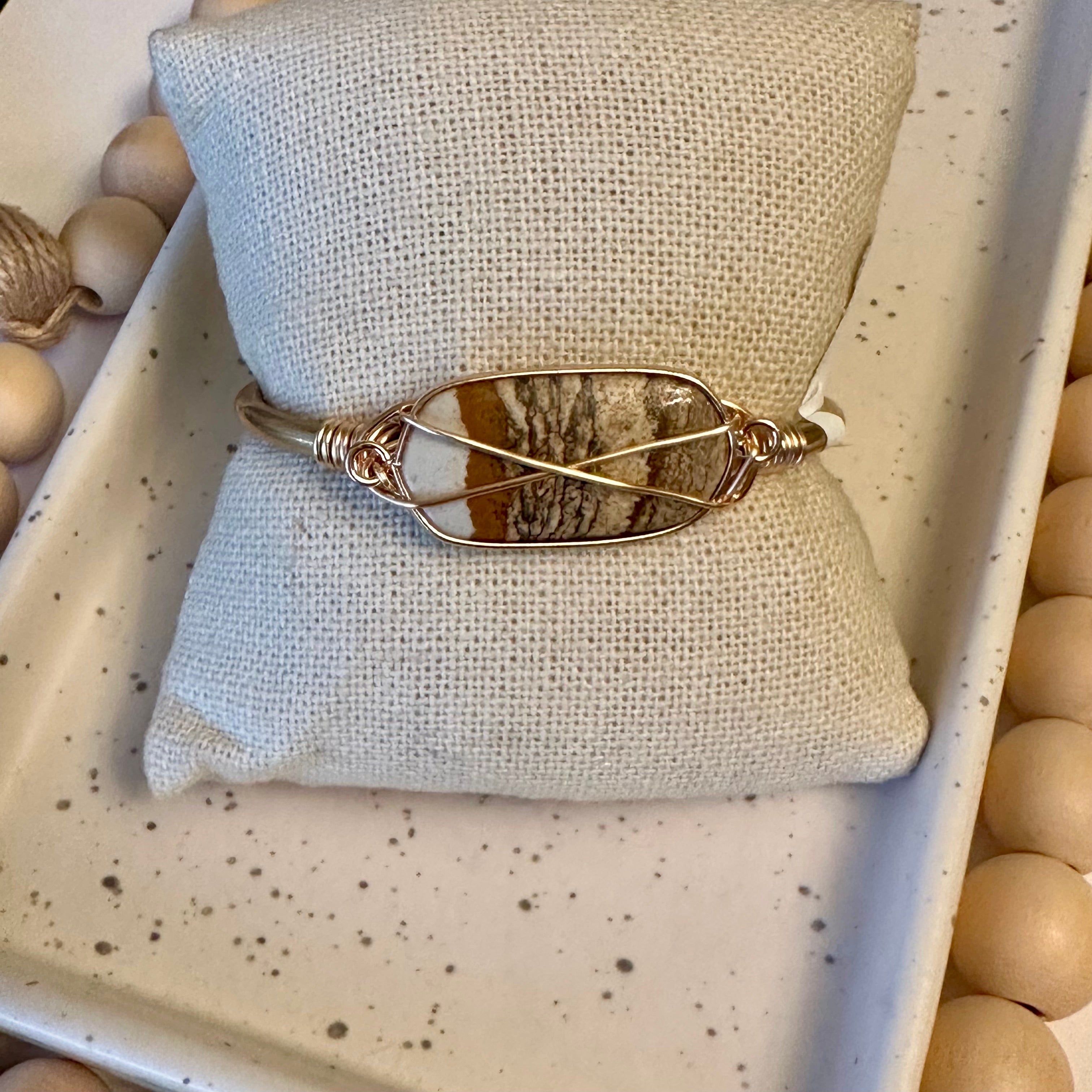 GEMSTONE CUFF | PICTURE JASPER BEZEL