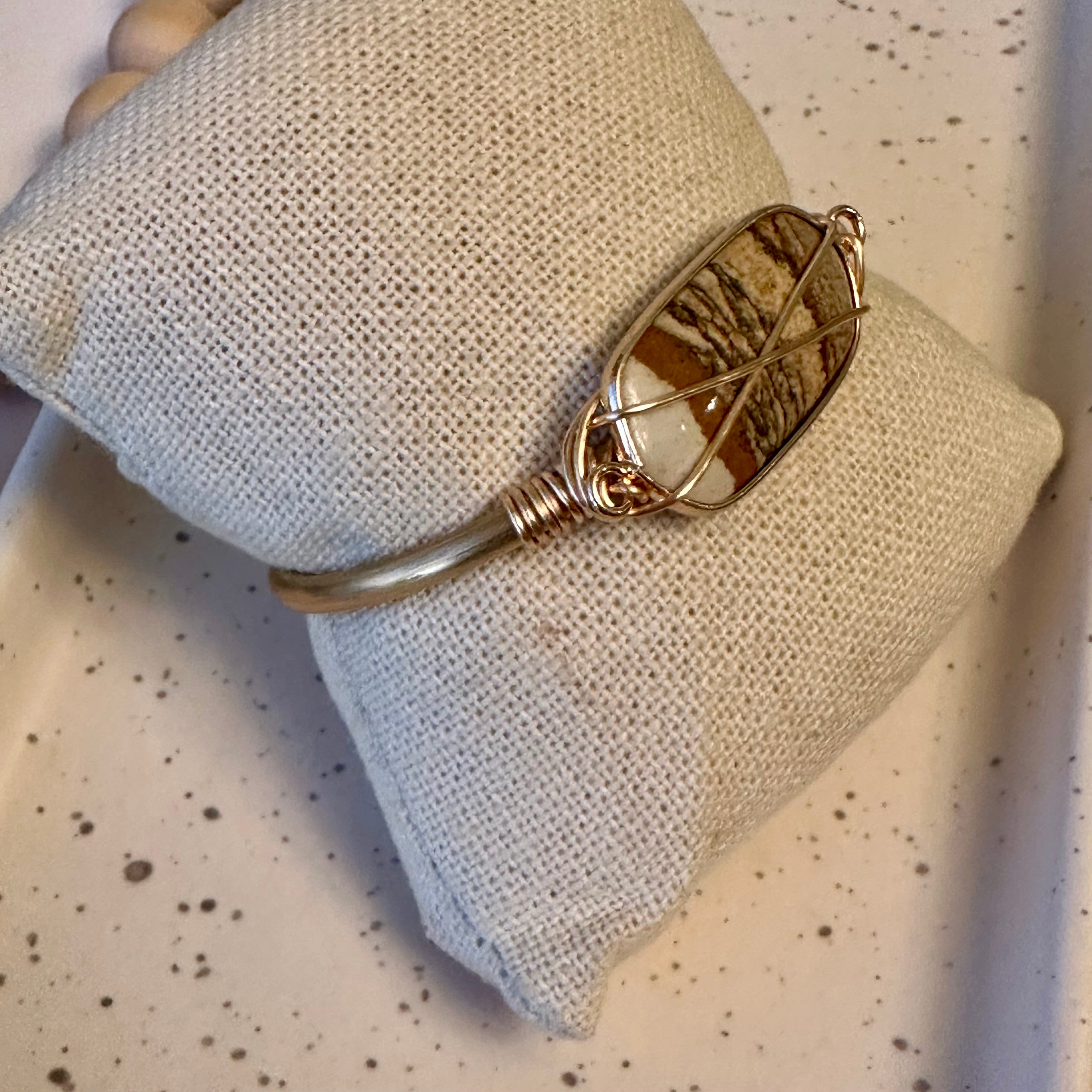 GEMSTONE CUFF | PICTURE JASPER BEZEL