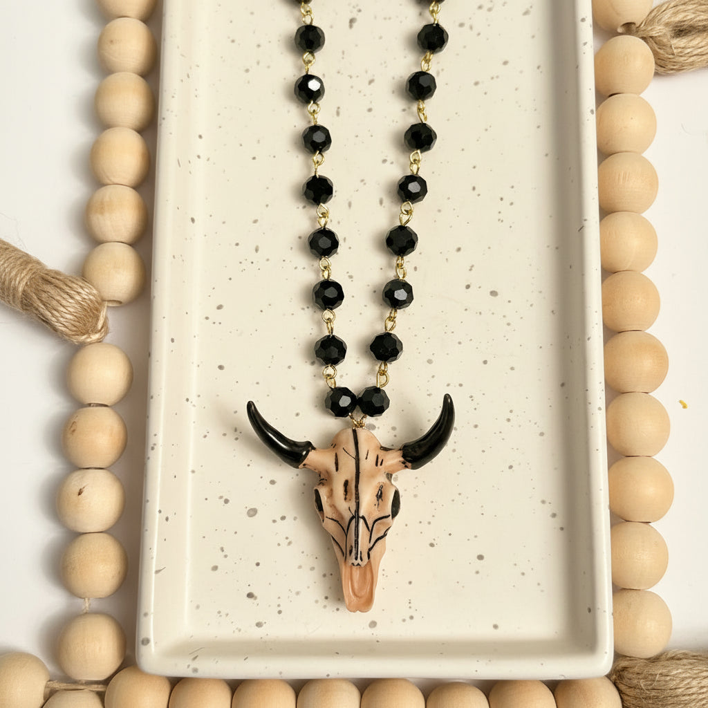 LONG WESTERN NECKLACE | NEUTRAL LONGHORN