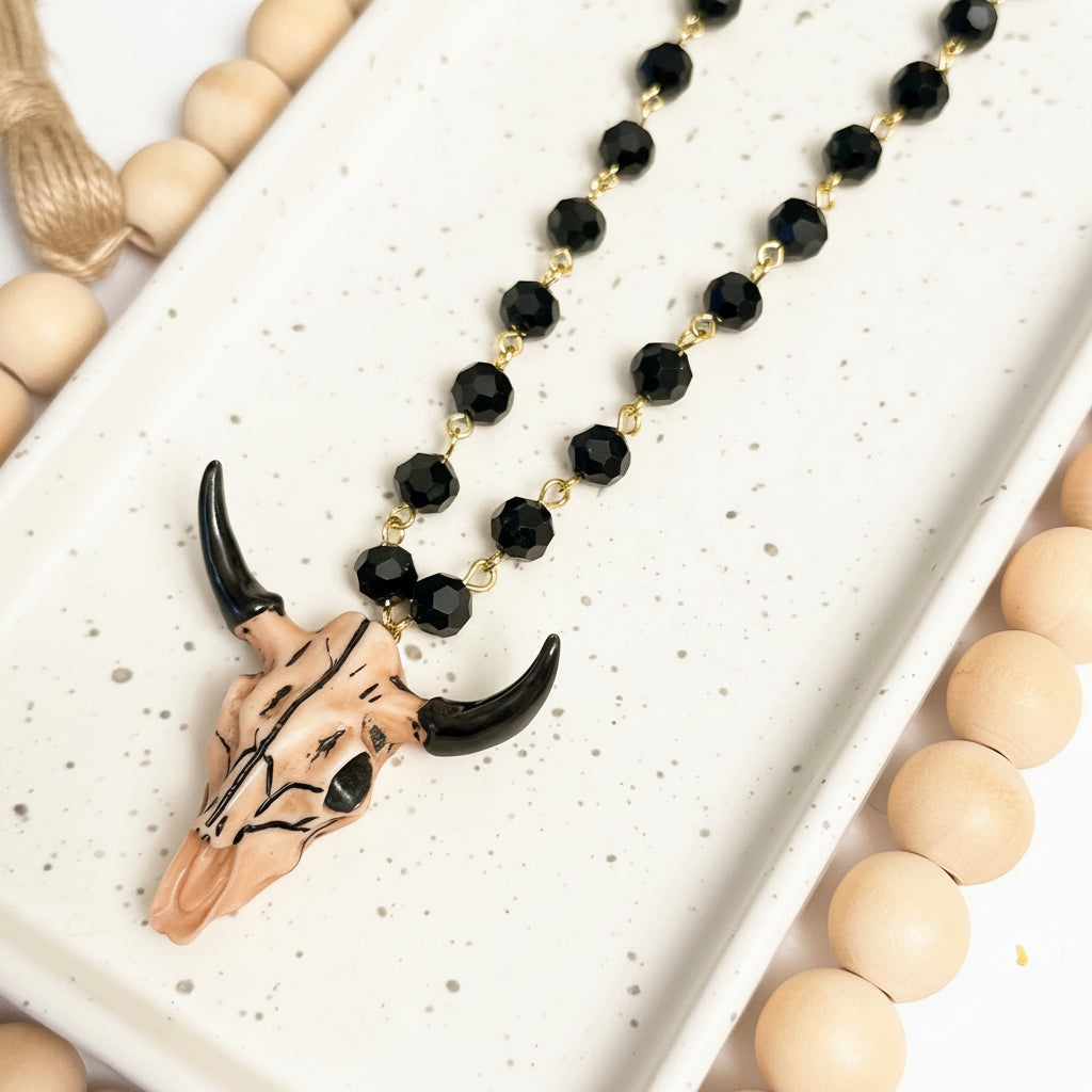LONG WESTERN NECKLACE | NEUTRAL LONGHORN