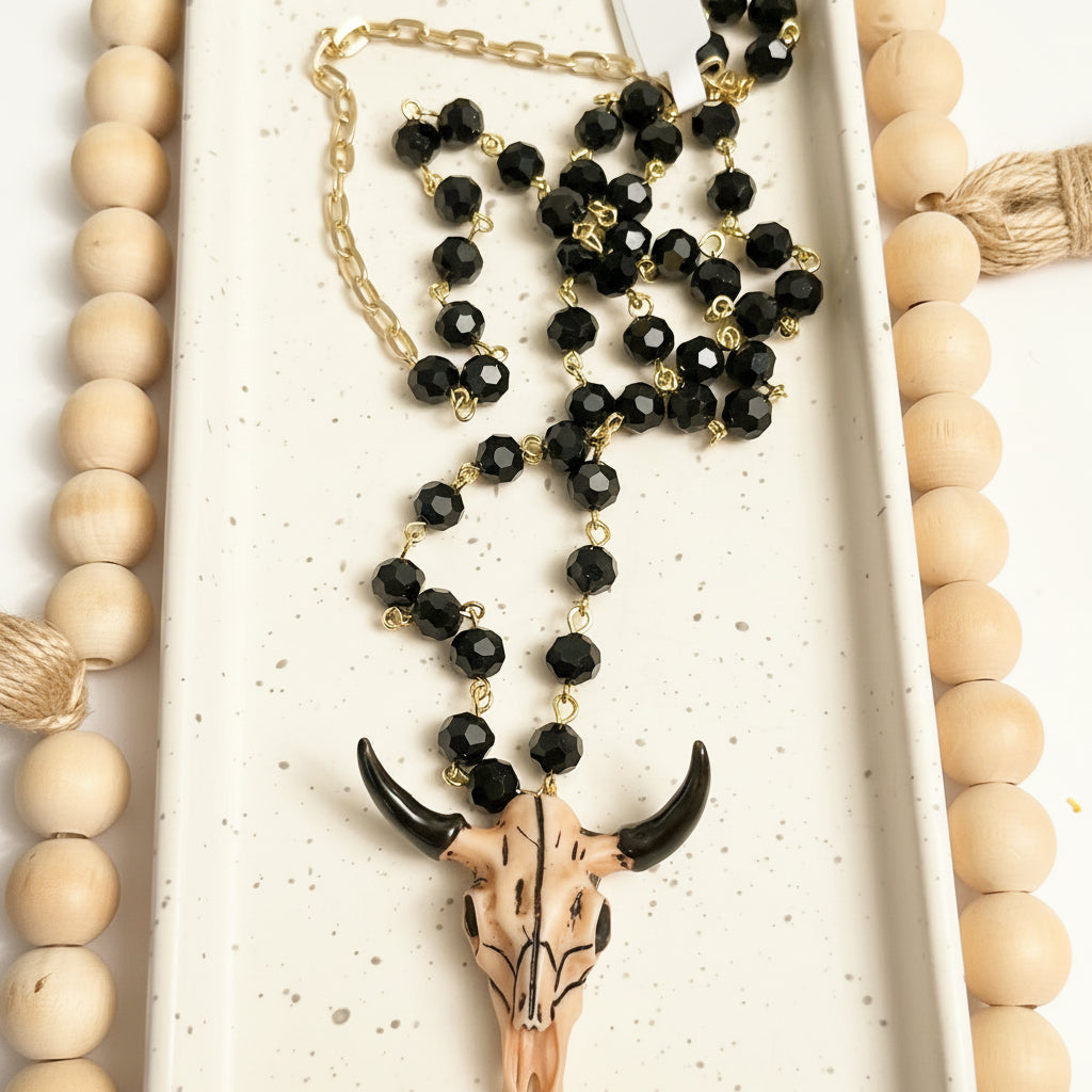 LONG WESTERN NECKLACE | NEUTRAL LONGHORN