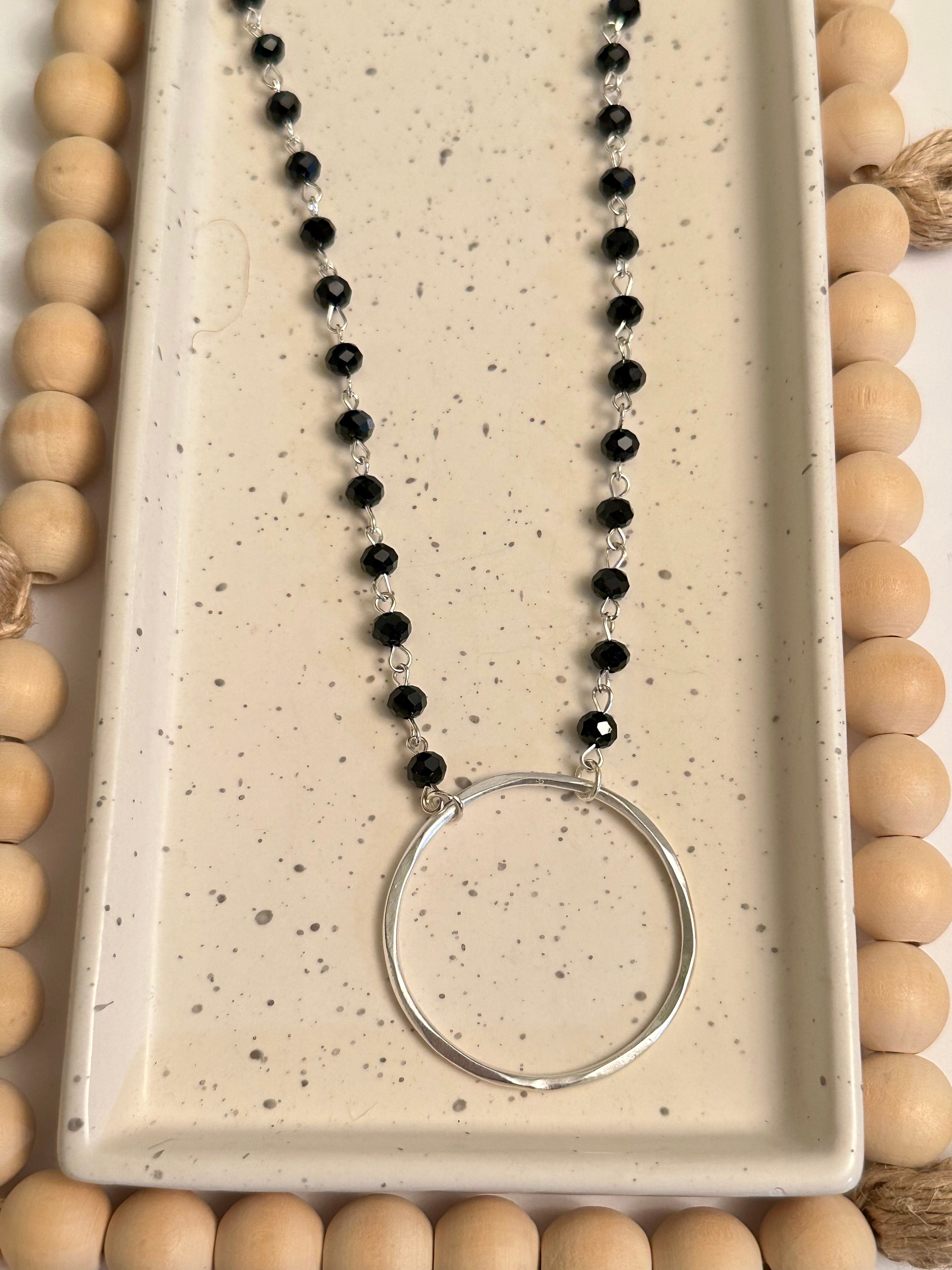 LENI NECKLACE | Onyx | Silver