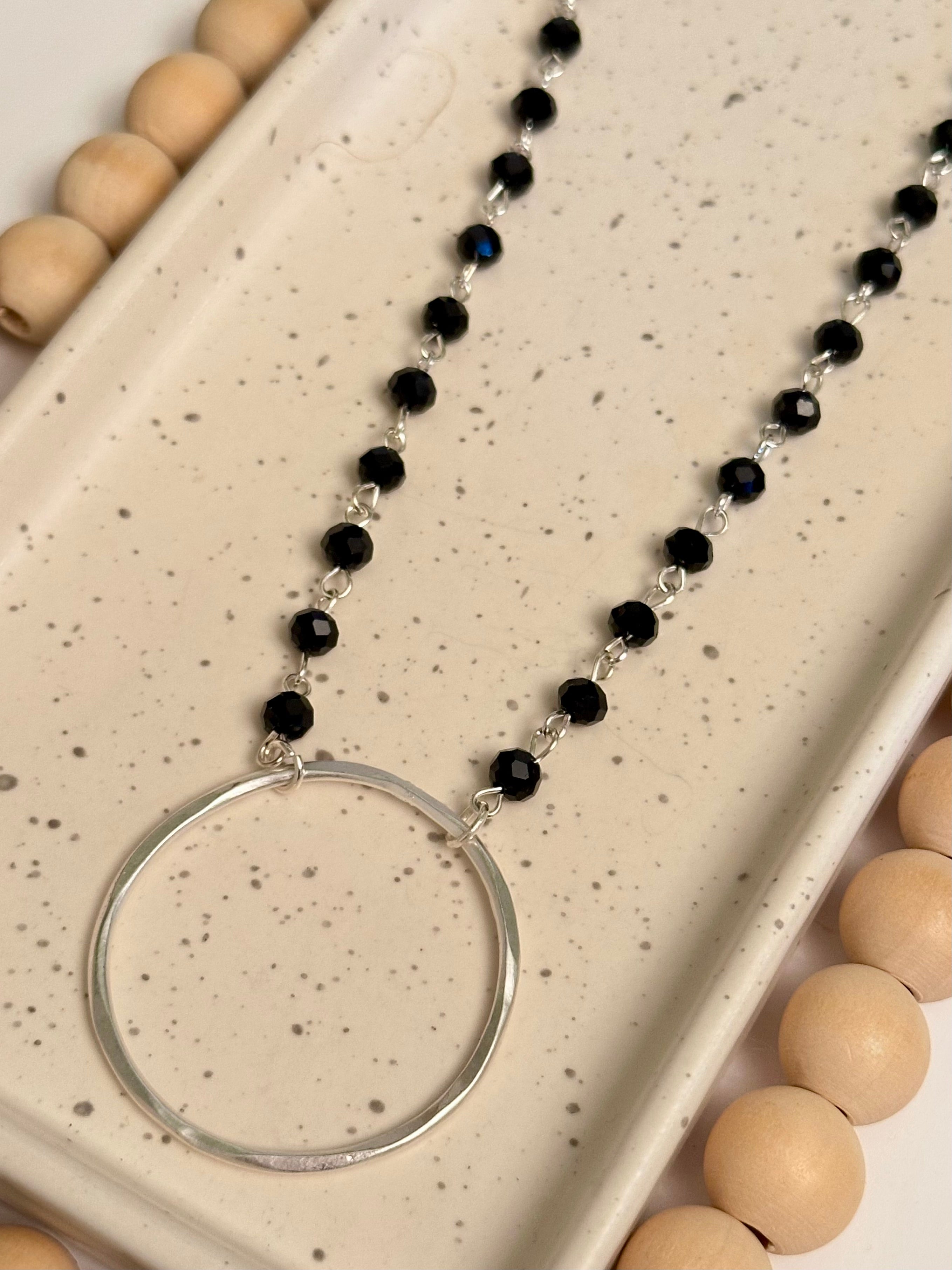 LENI NECKLACE | Onyx | Silver