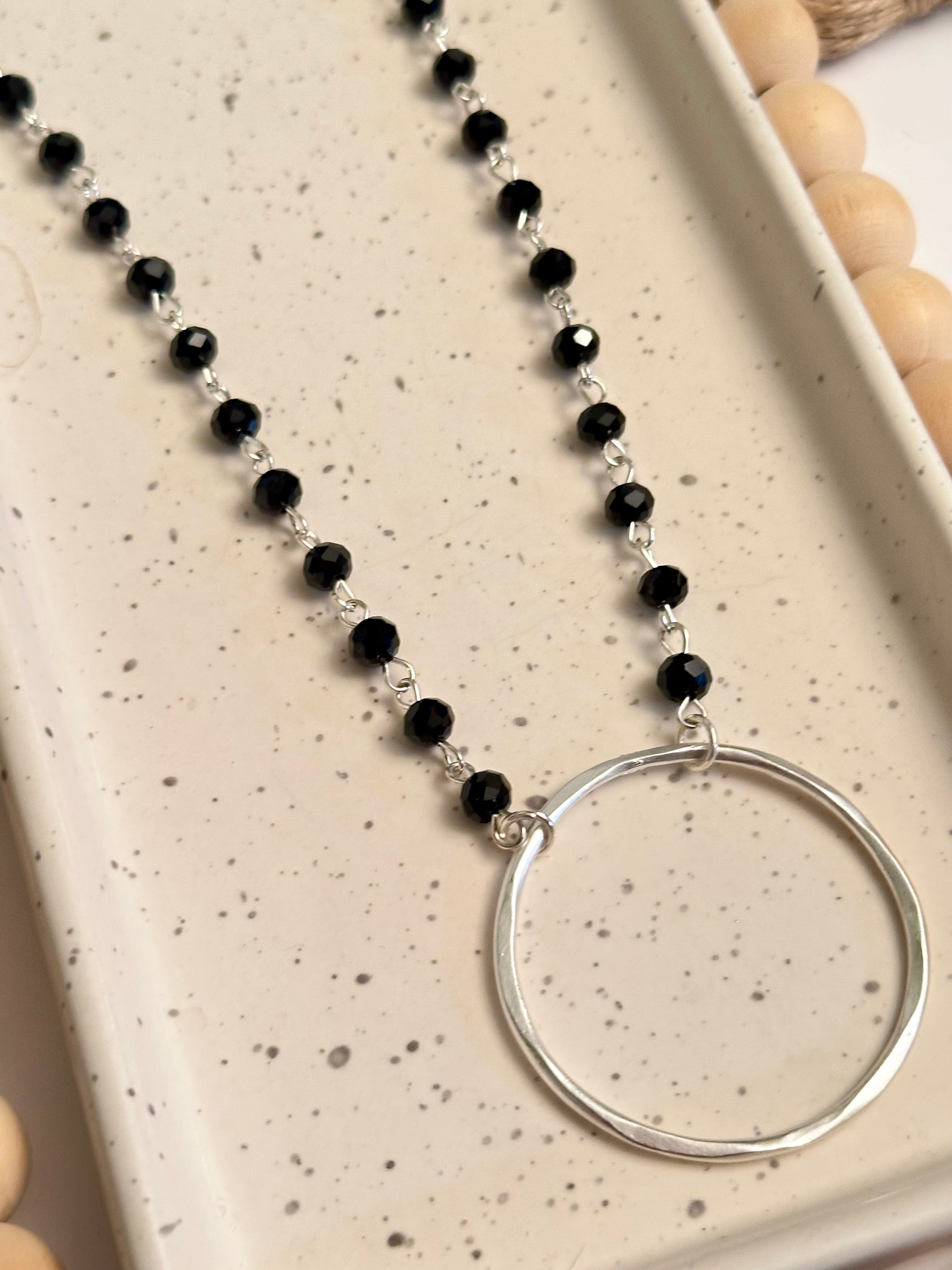 LENI NECKLACE | Onyx | Silver