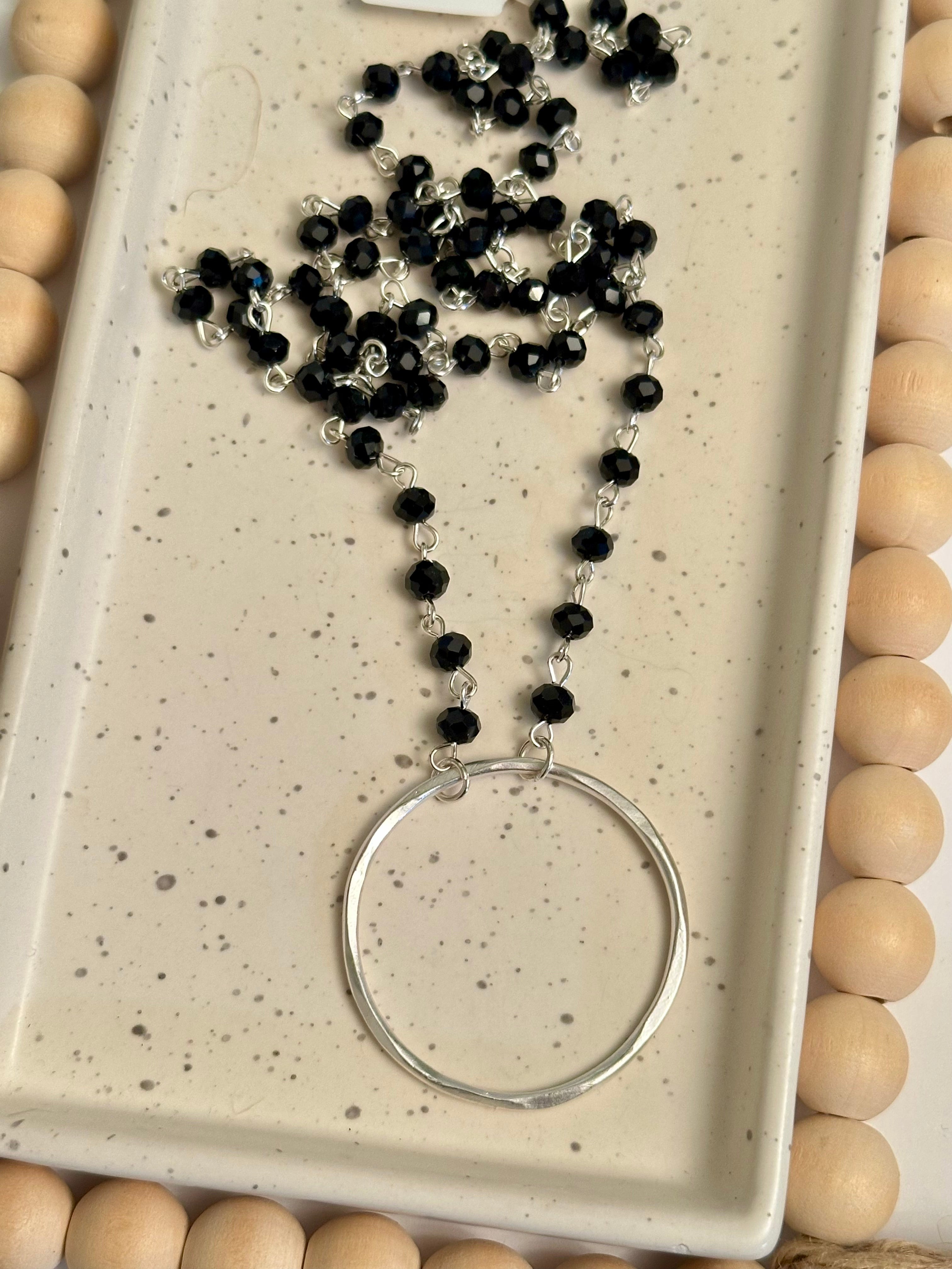 LENI NECKLACE | Onyx | Silver