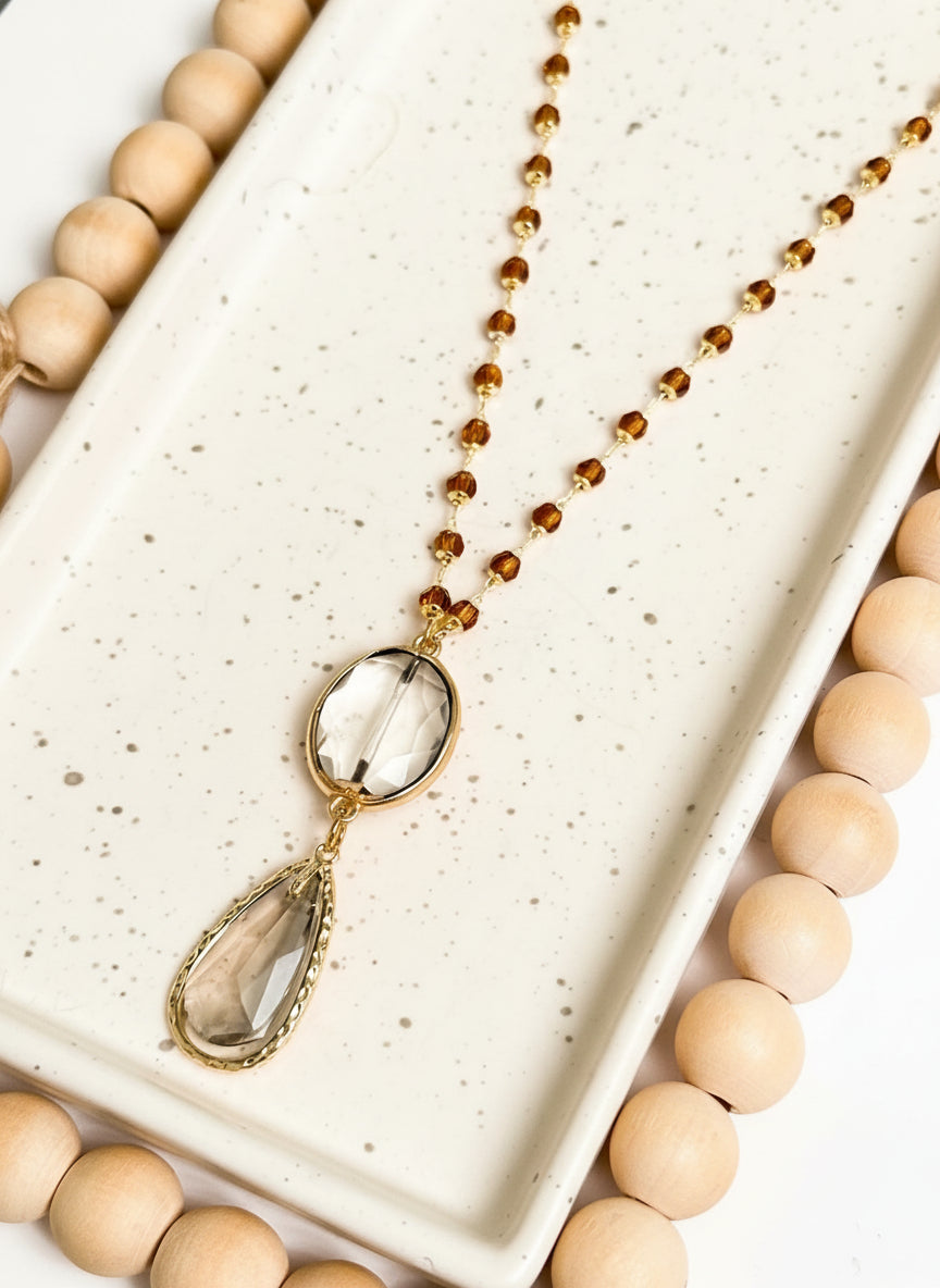 AMBER CRYSTAL NECKLACE