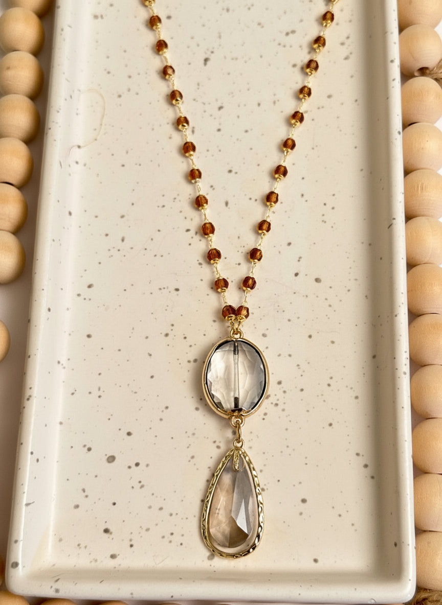 AMBER CRYSTAL NECKLACE