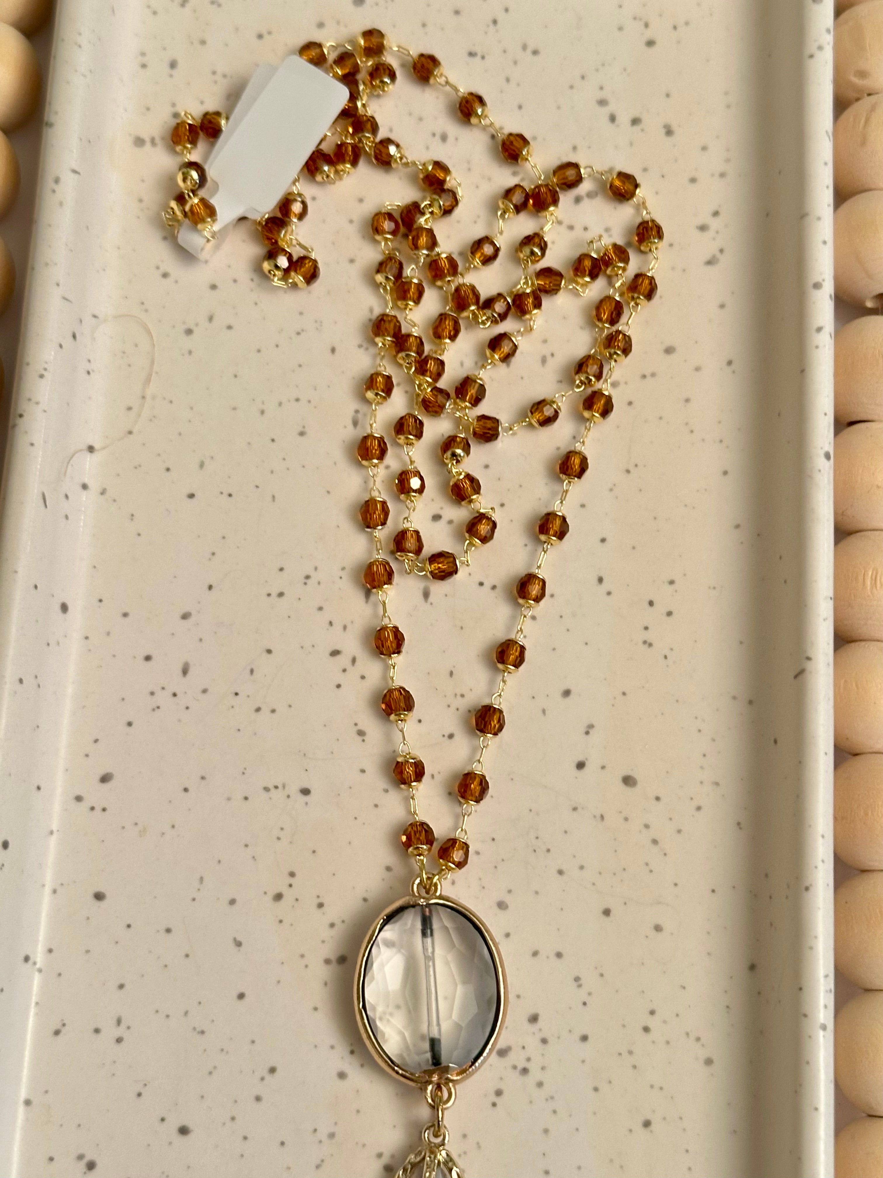 AMBER CRYSTAL NECKLACE