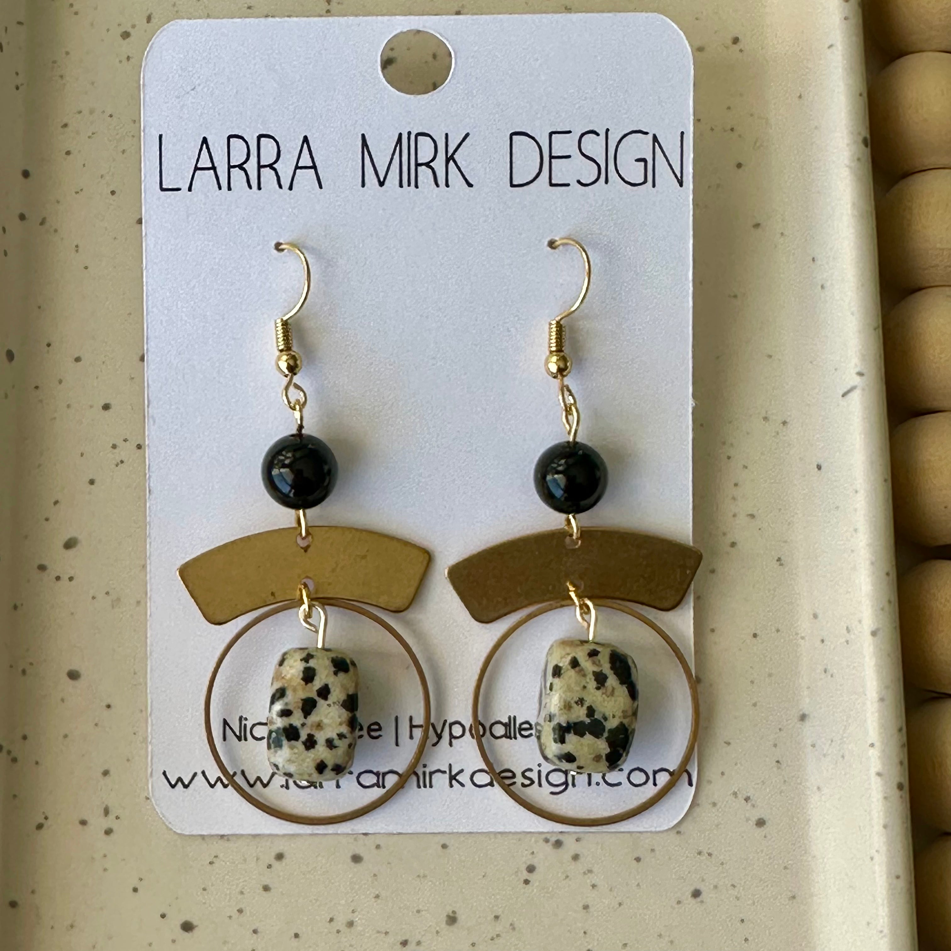 ONYX & DALMATIAN JASPER EARRINGS